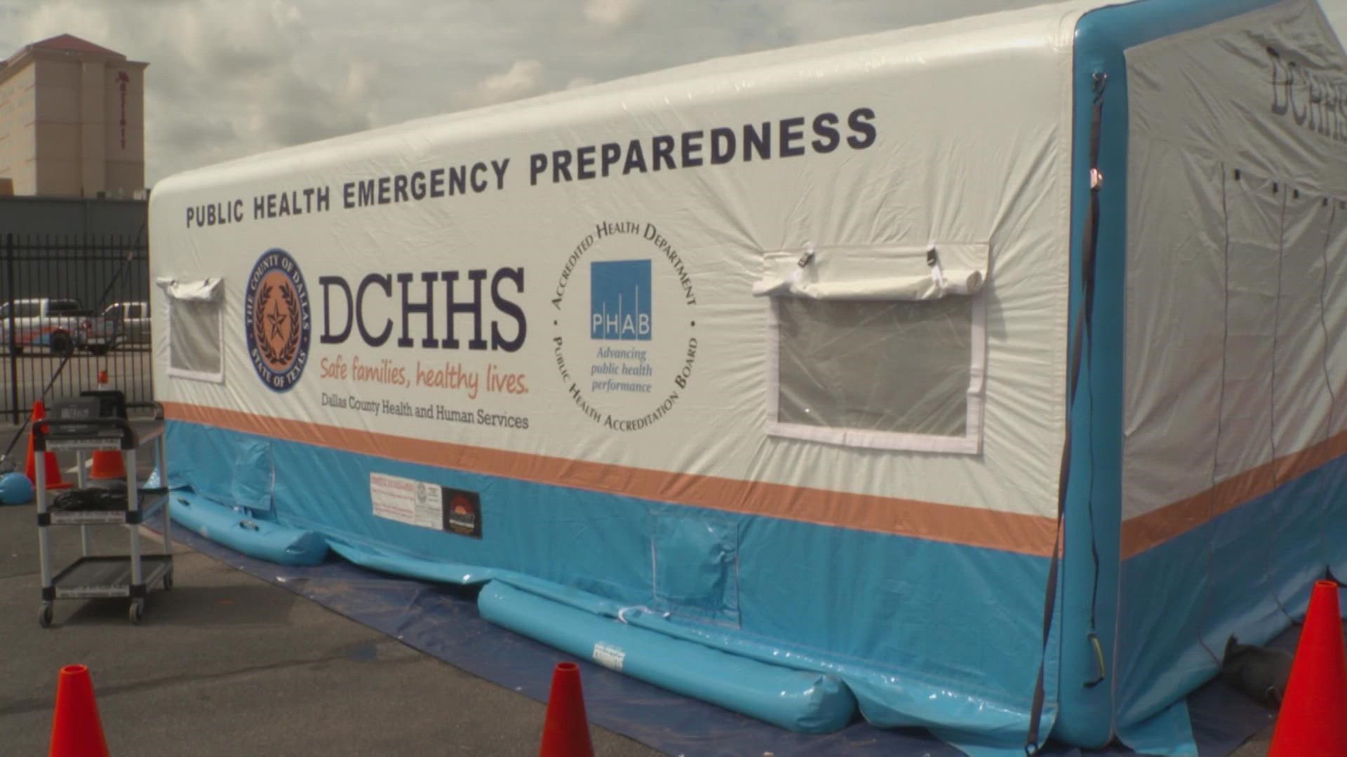 Similar to the COVID-19 response, Dallas County set up a drive-thru vaccination site.