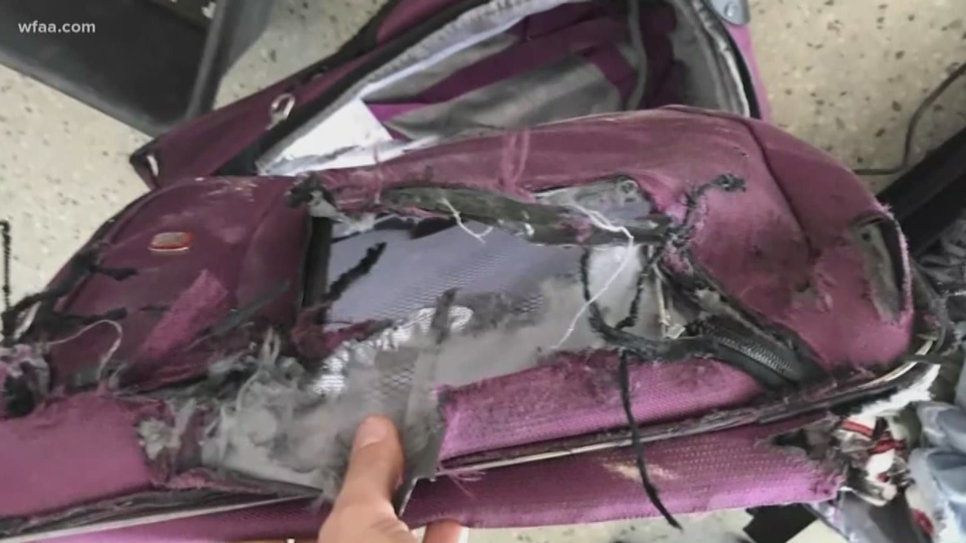 Luggage drama: Woman's suitcase destroyed