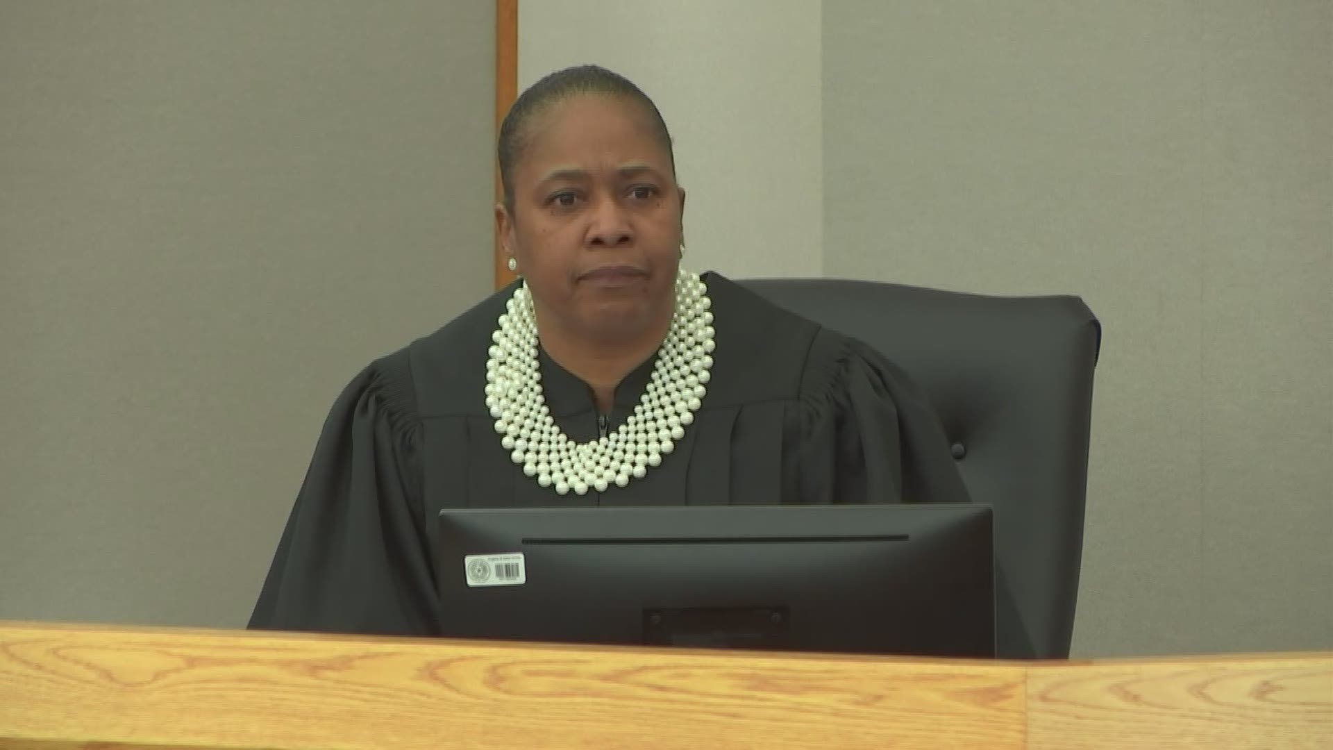 State District Judge Tammy Kemp admonished the individual whose laptop played music in the middle of the courtroom.