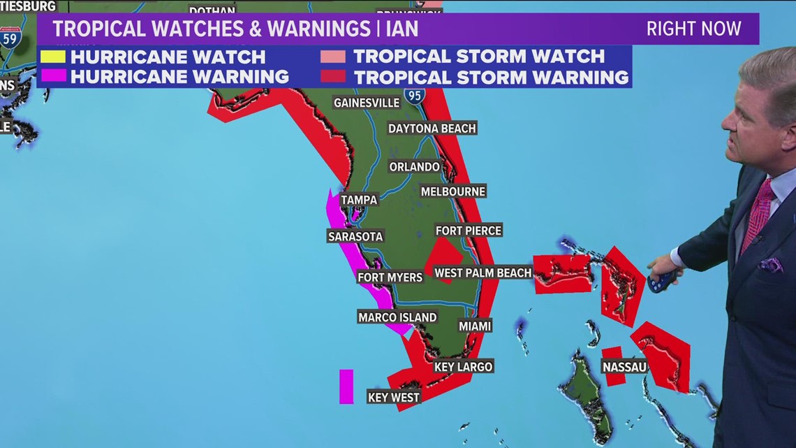 Hurricane Ian Hurricane watches and warnings in effect along Florida