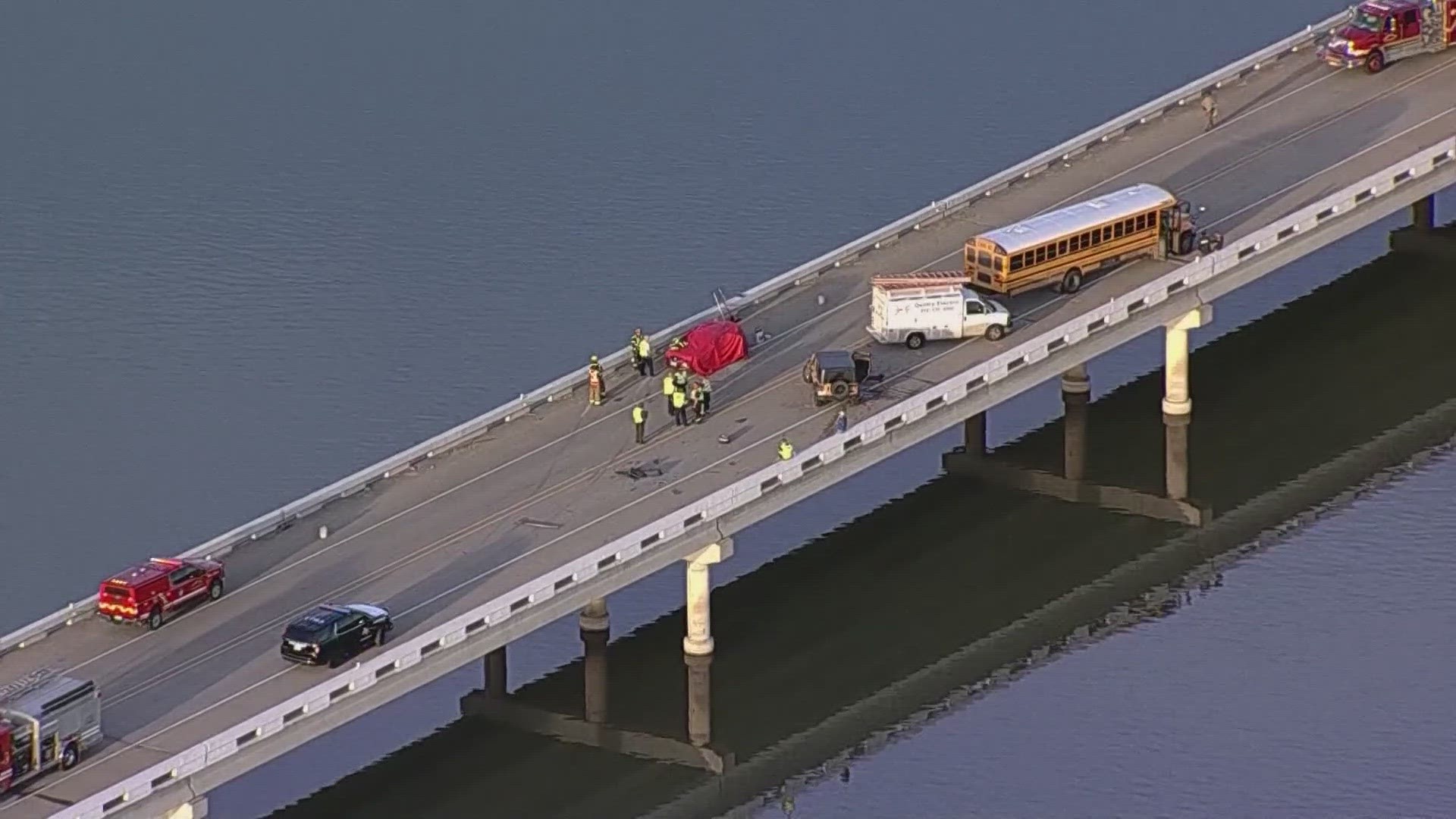 Officials said the accident happened Wednesday afternoon on the FM 3286 bridge over Lavon Lake.