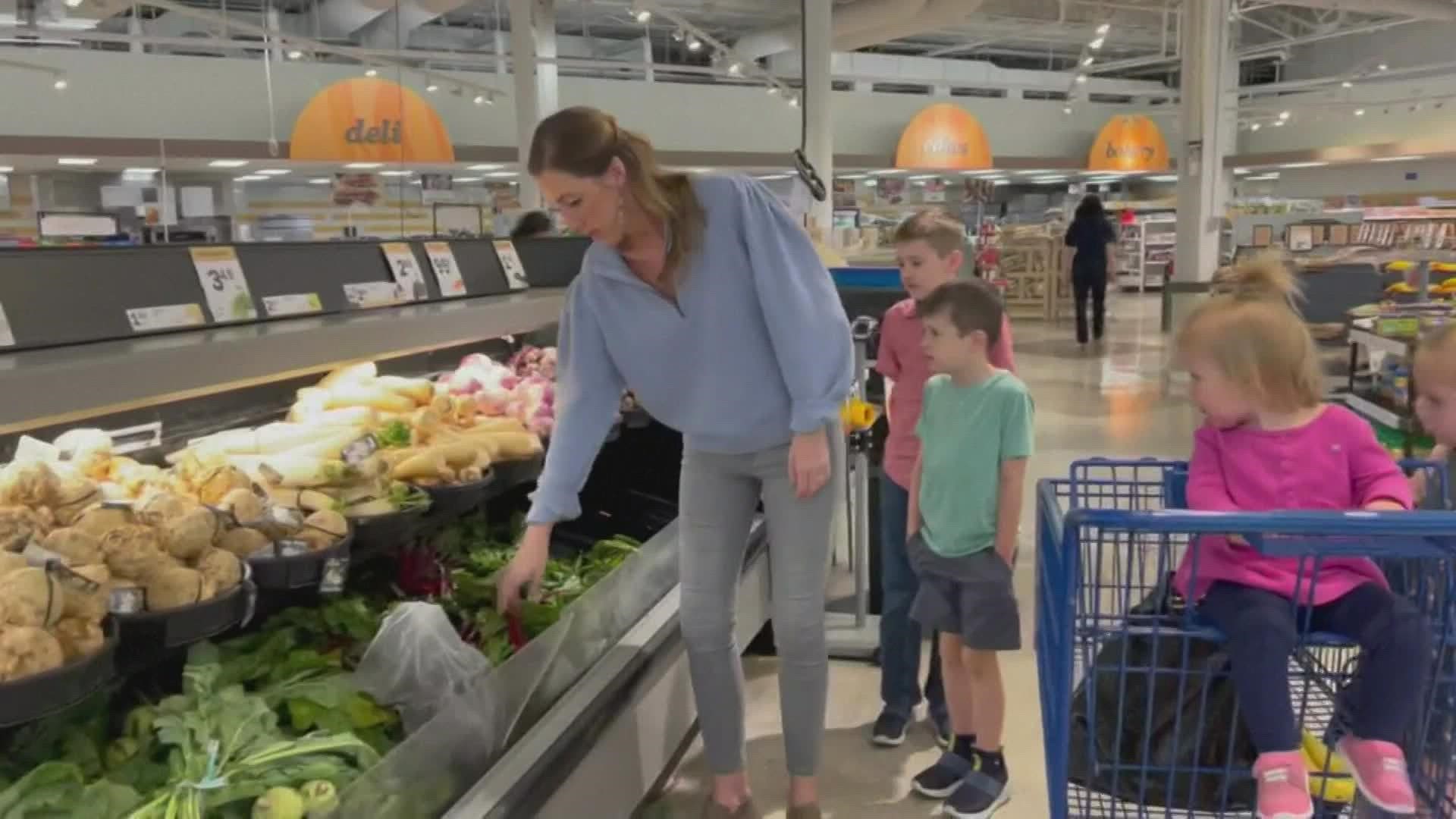 This mother of 5 says she saves hundreds of dollars a month a the grocery store without using coupons by using meal plans as her guide.