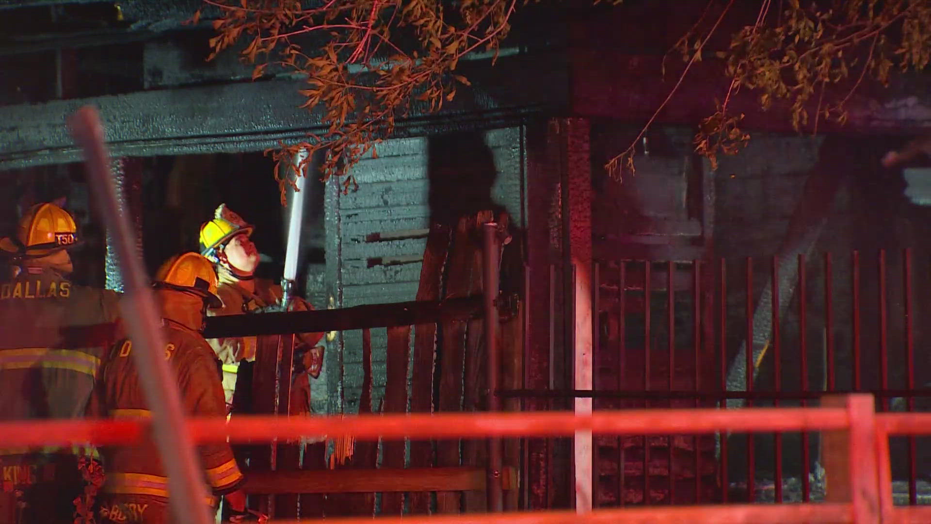 The inhabitants of three homes made it out of the fire safely.