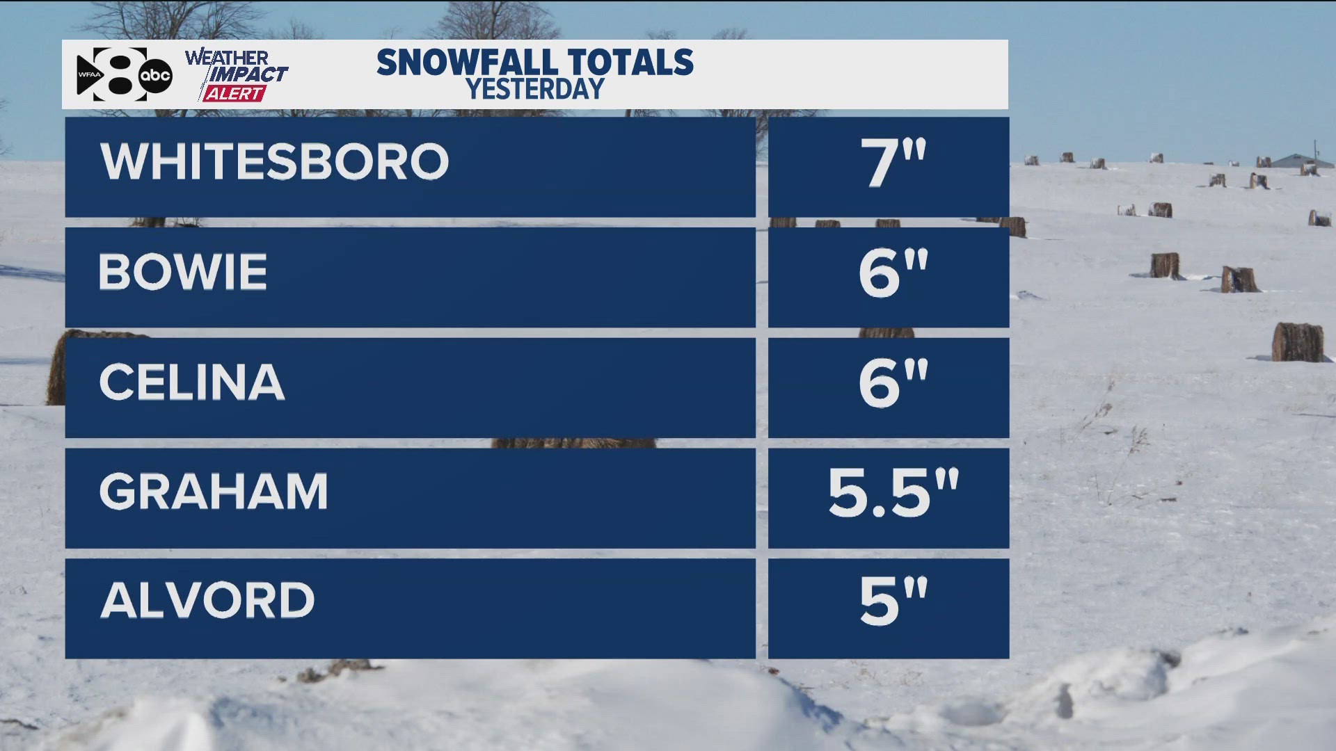 These areas got the most snow in DFW yesterday. 
