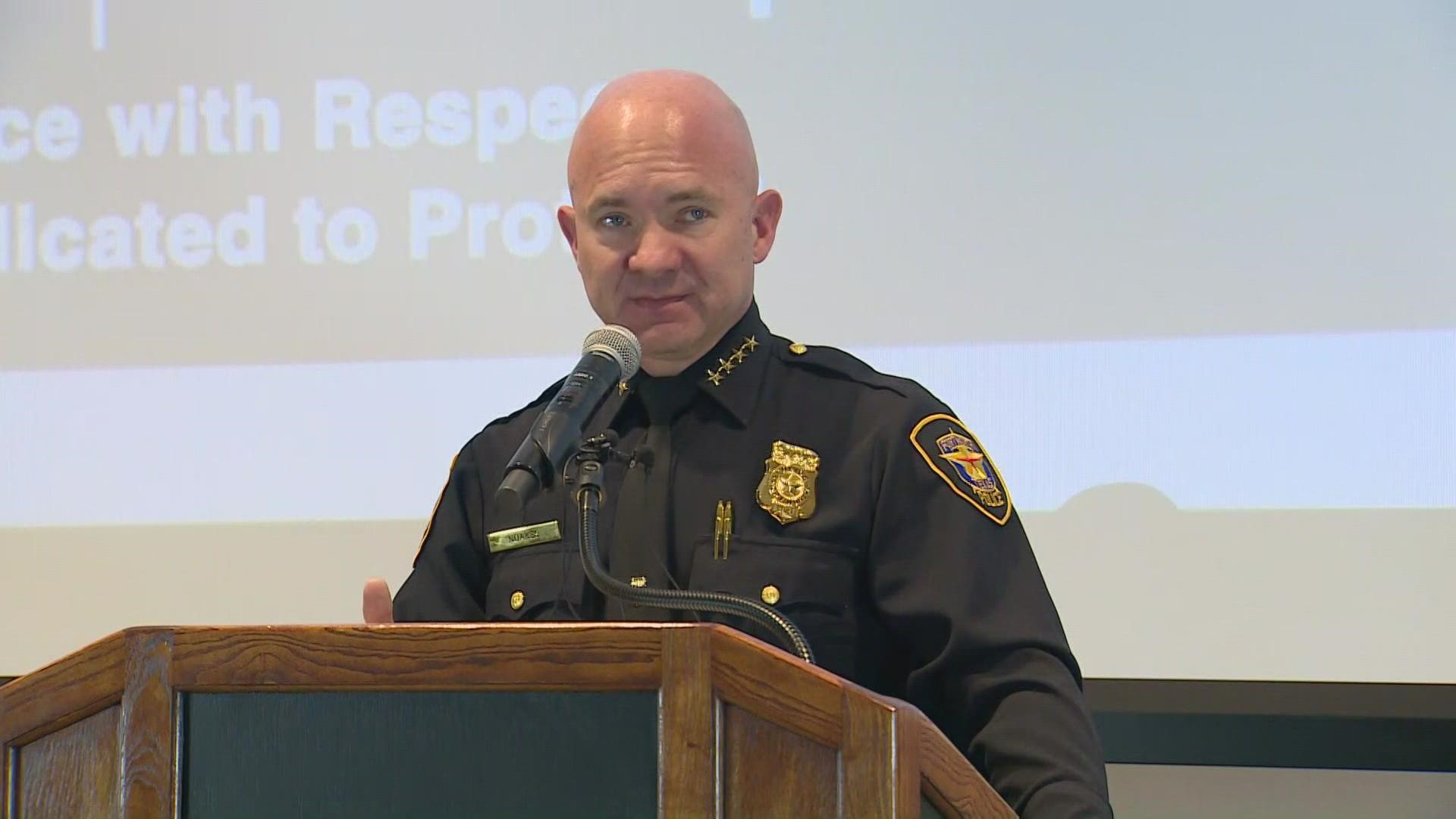 Fort Worth Police Chief Neil Noakes laid out his plan to reduce violent crime in Fort Worth by 10%.