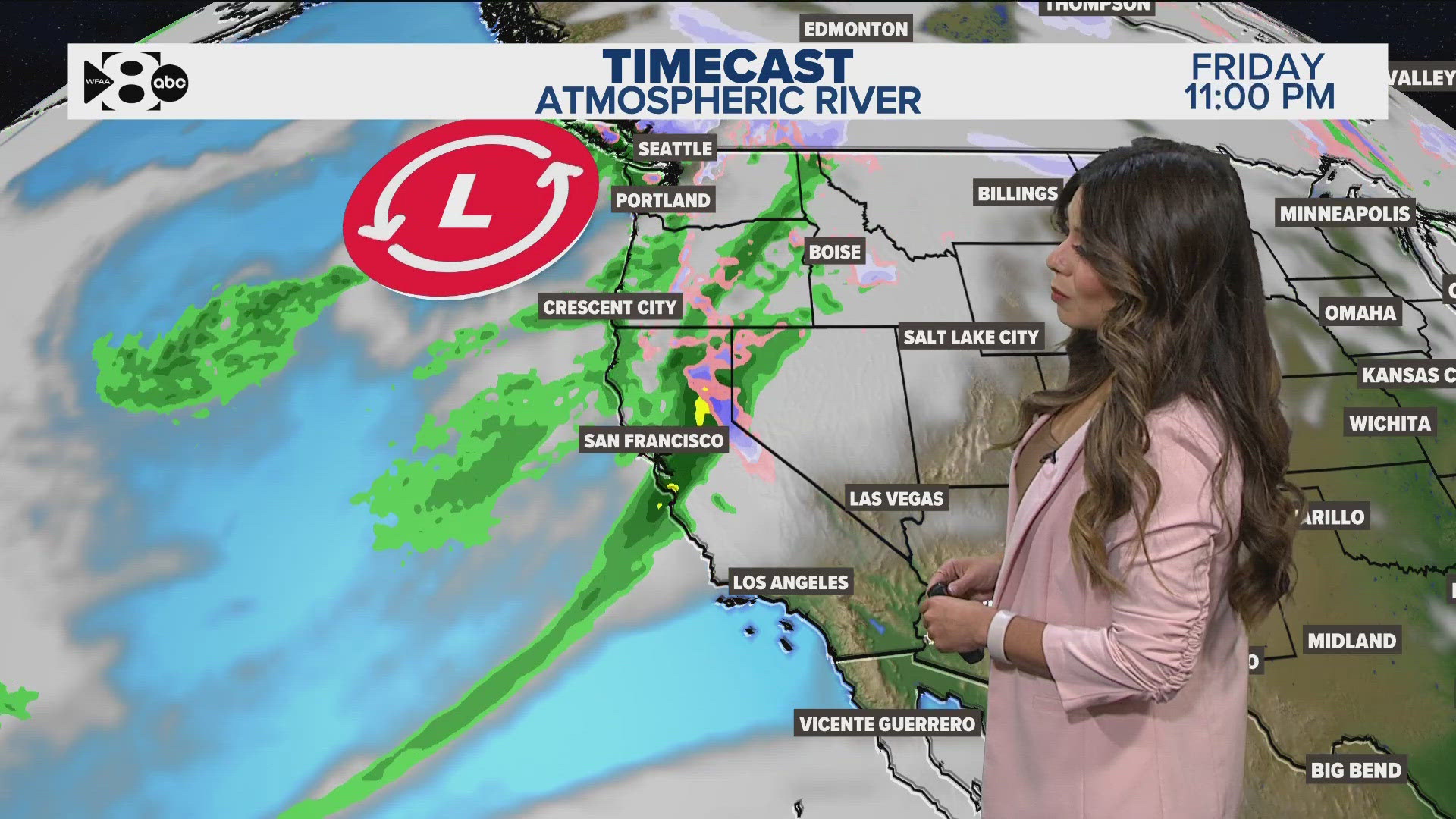 The atmospheric river is causing weather problems on the west coast.