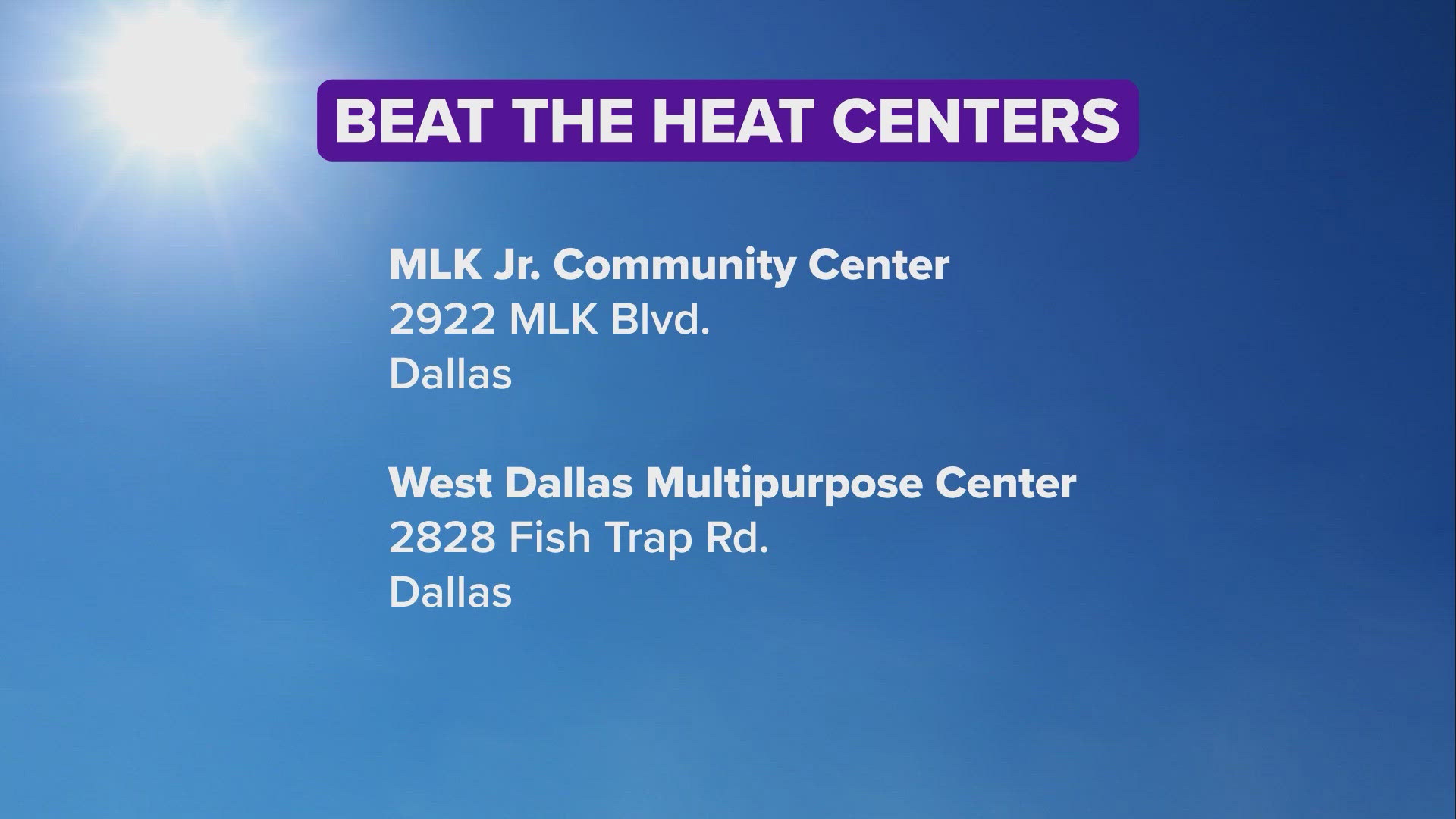 Several cooling centers opening around DFW as temperatures near triple ...