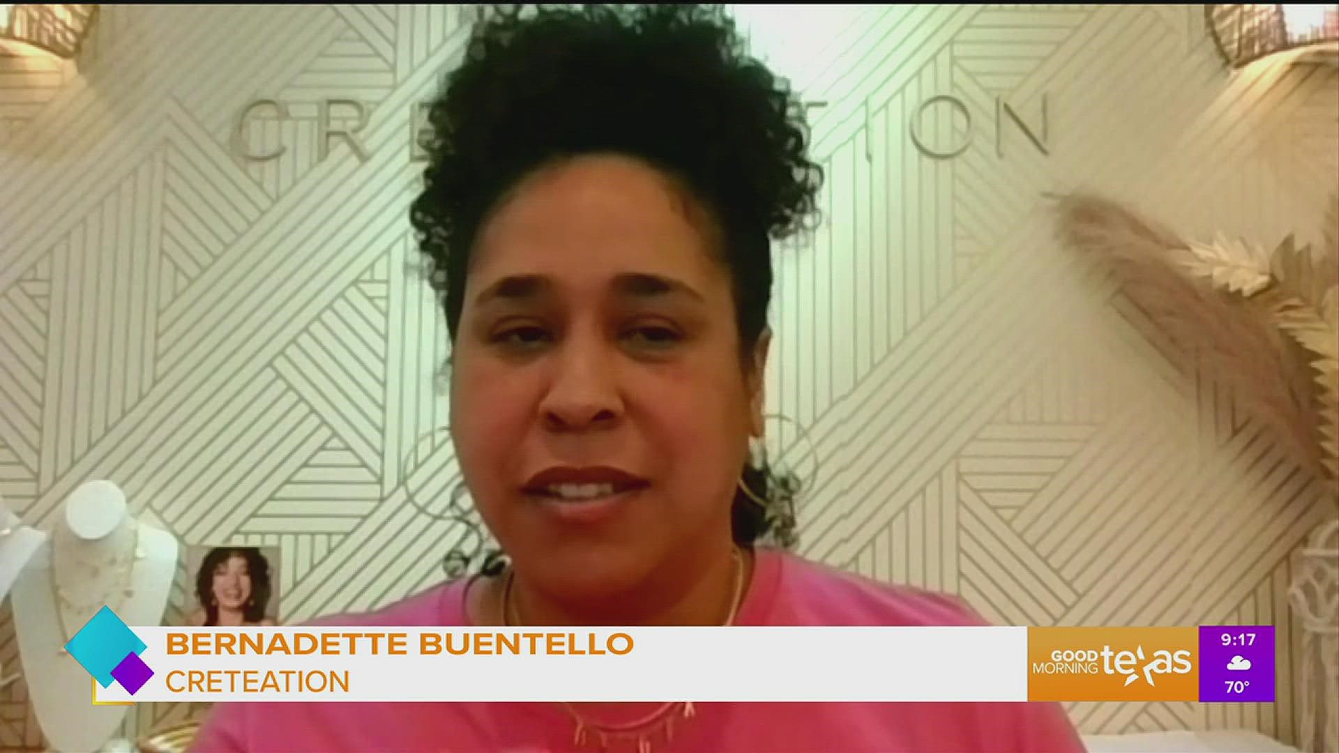 Owner and founder Bernadette Buenthello shares her story and the cement jewelry concept behind her hand-crafted line, Creteation.