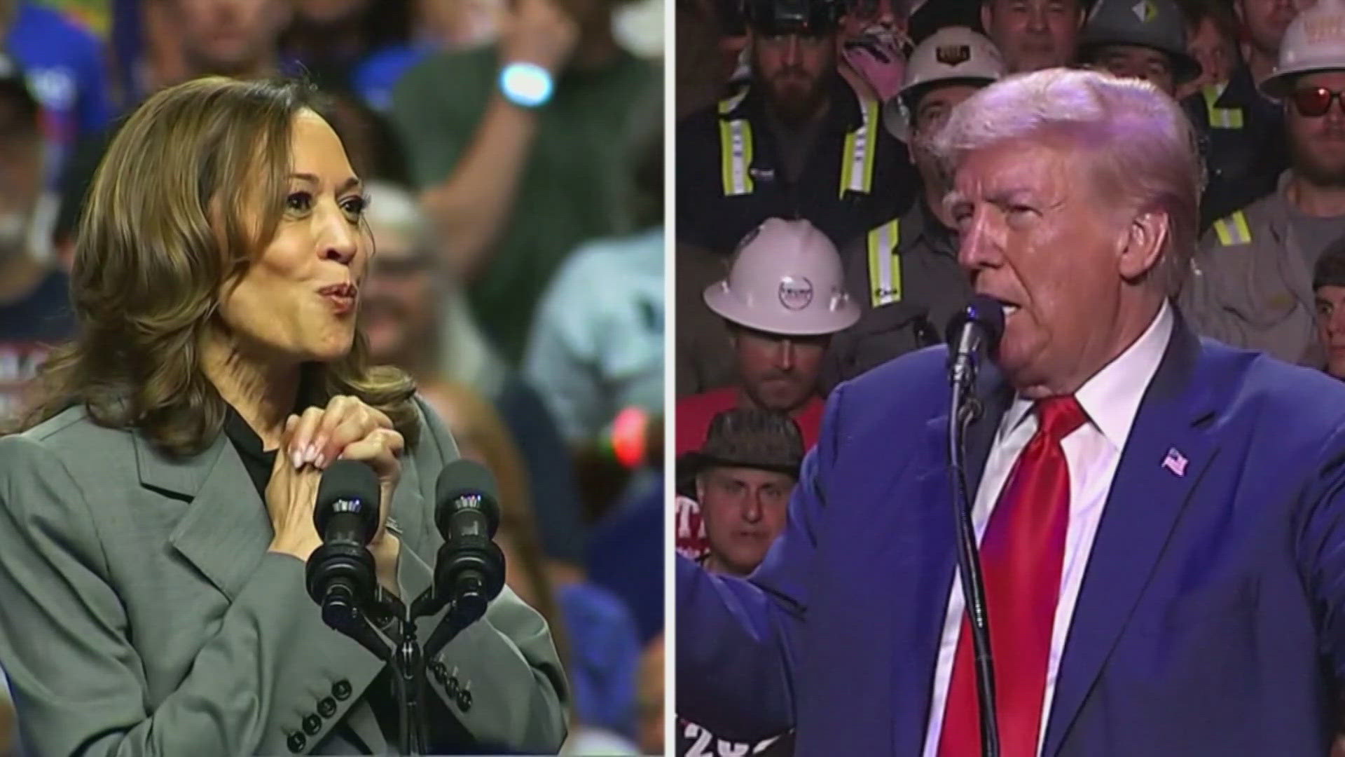 Kamala Harris was in Philadelphia campaigning while Donald Trump held a rally in Madison Square Garden.