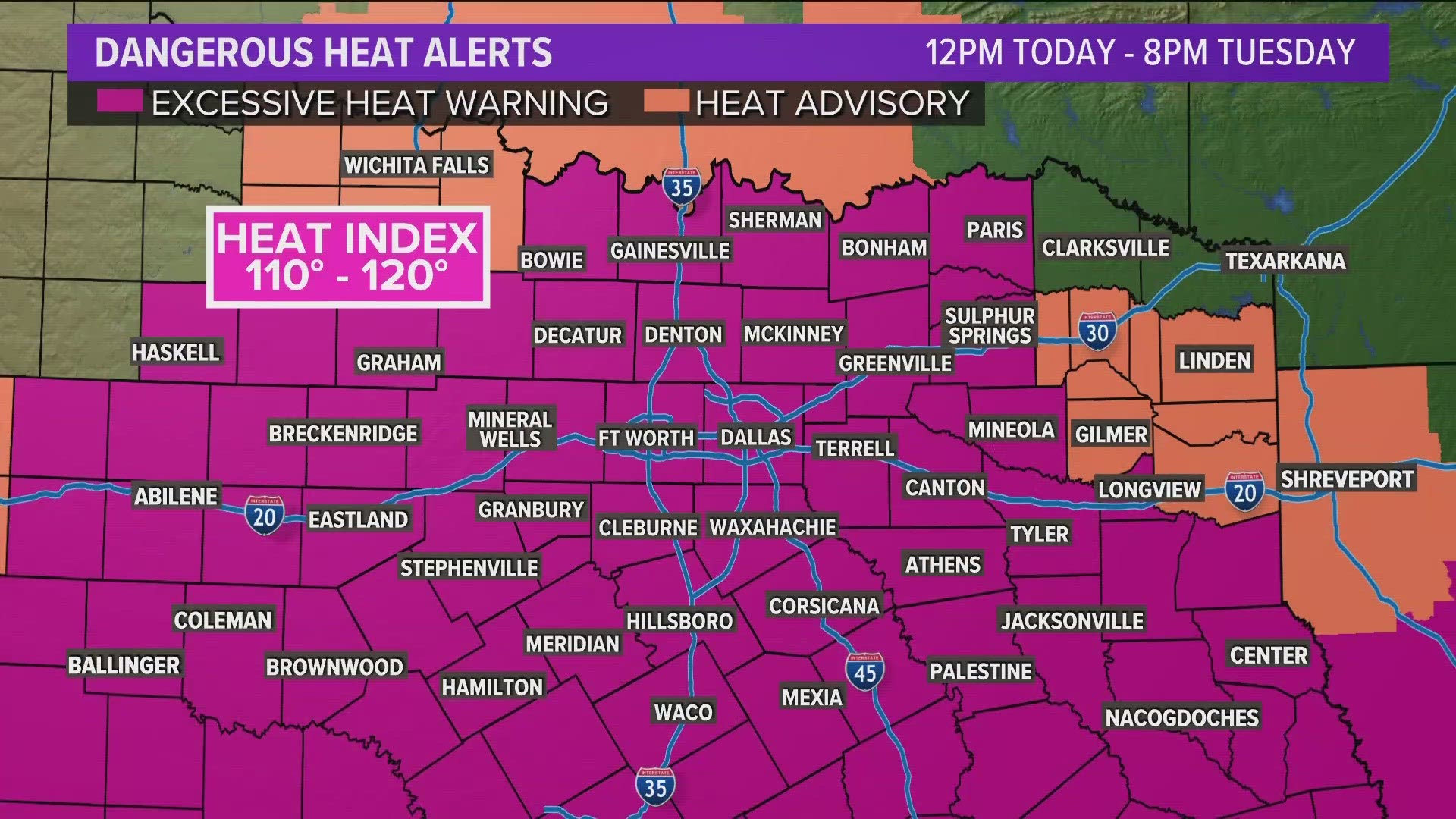 You can't escape the heat in Texas. Please find time to take breaks and drink lots of water if you have to be outside.