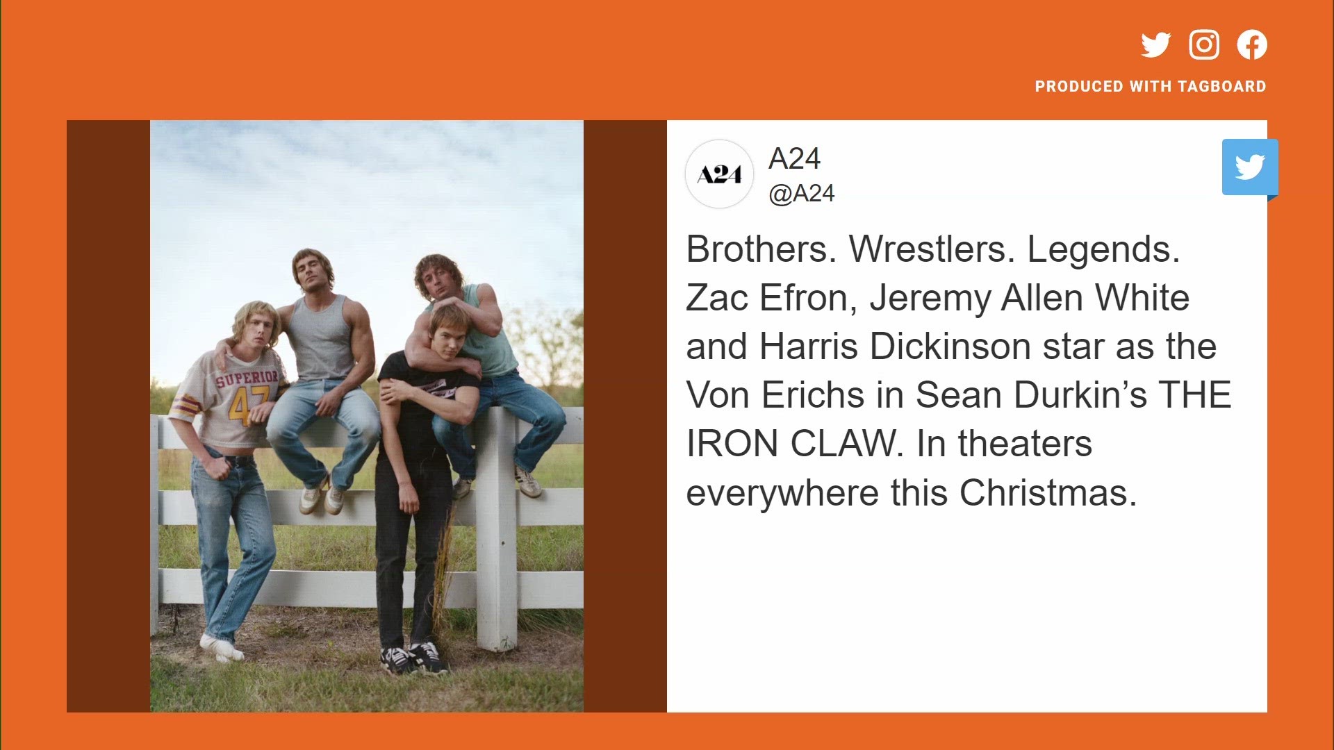 The movie will follow the rise and tragic fall of the Von Erichs, a North Texas-based wrestling family who achieved superstardom in the 1980s.
