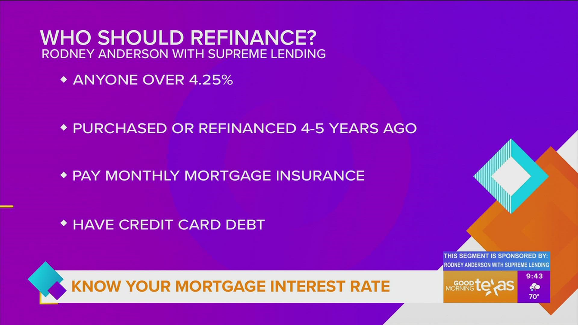 This segment is sponsored by: Rodney Anderson with Supreme Lending