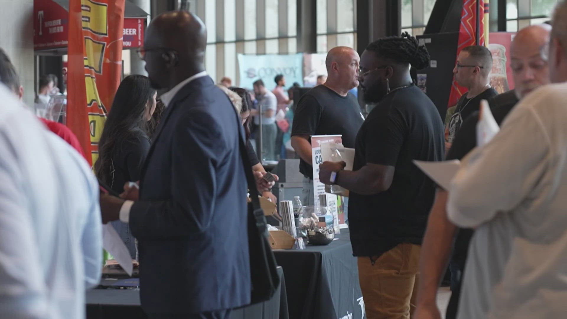 Facing a tough job market, job seekers converged on Globe Life Field to hopefully find their next role. 