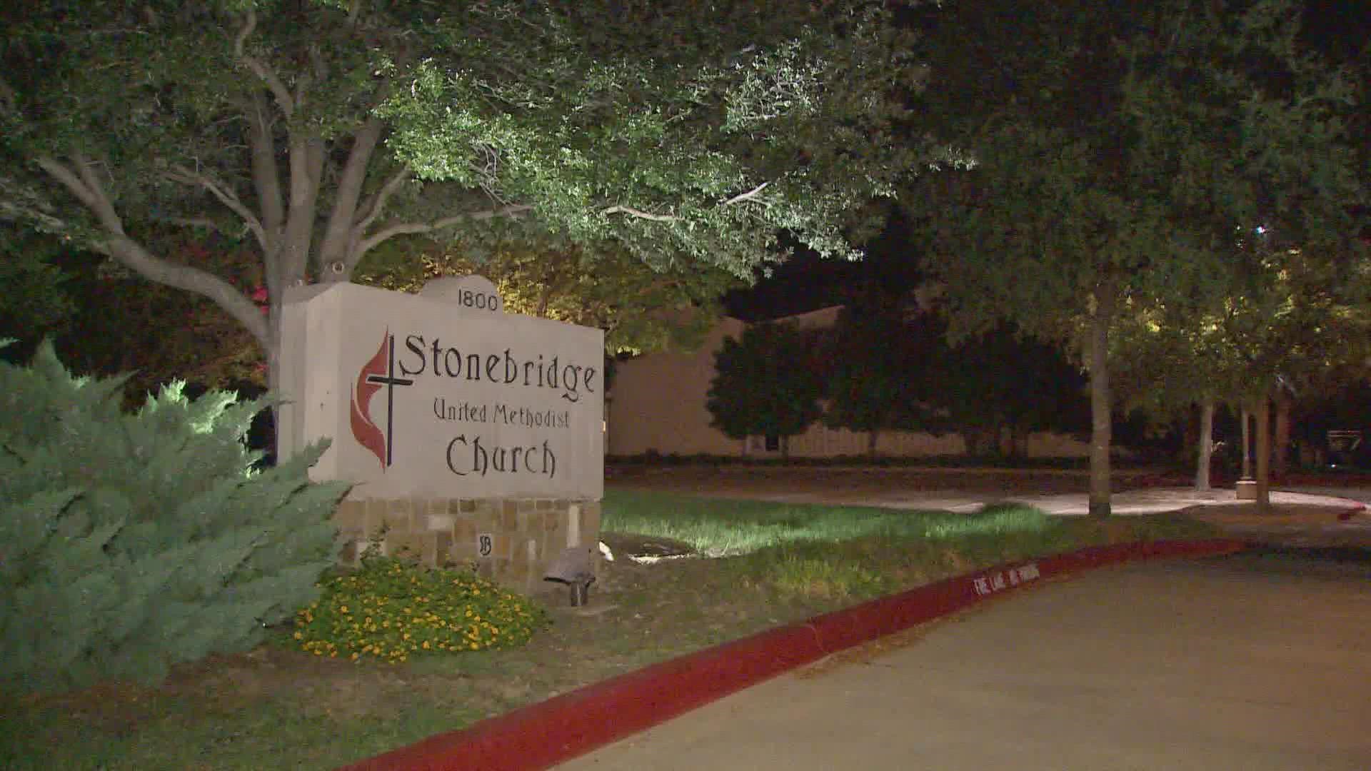 Police say it's the second time the church has been vandalized.