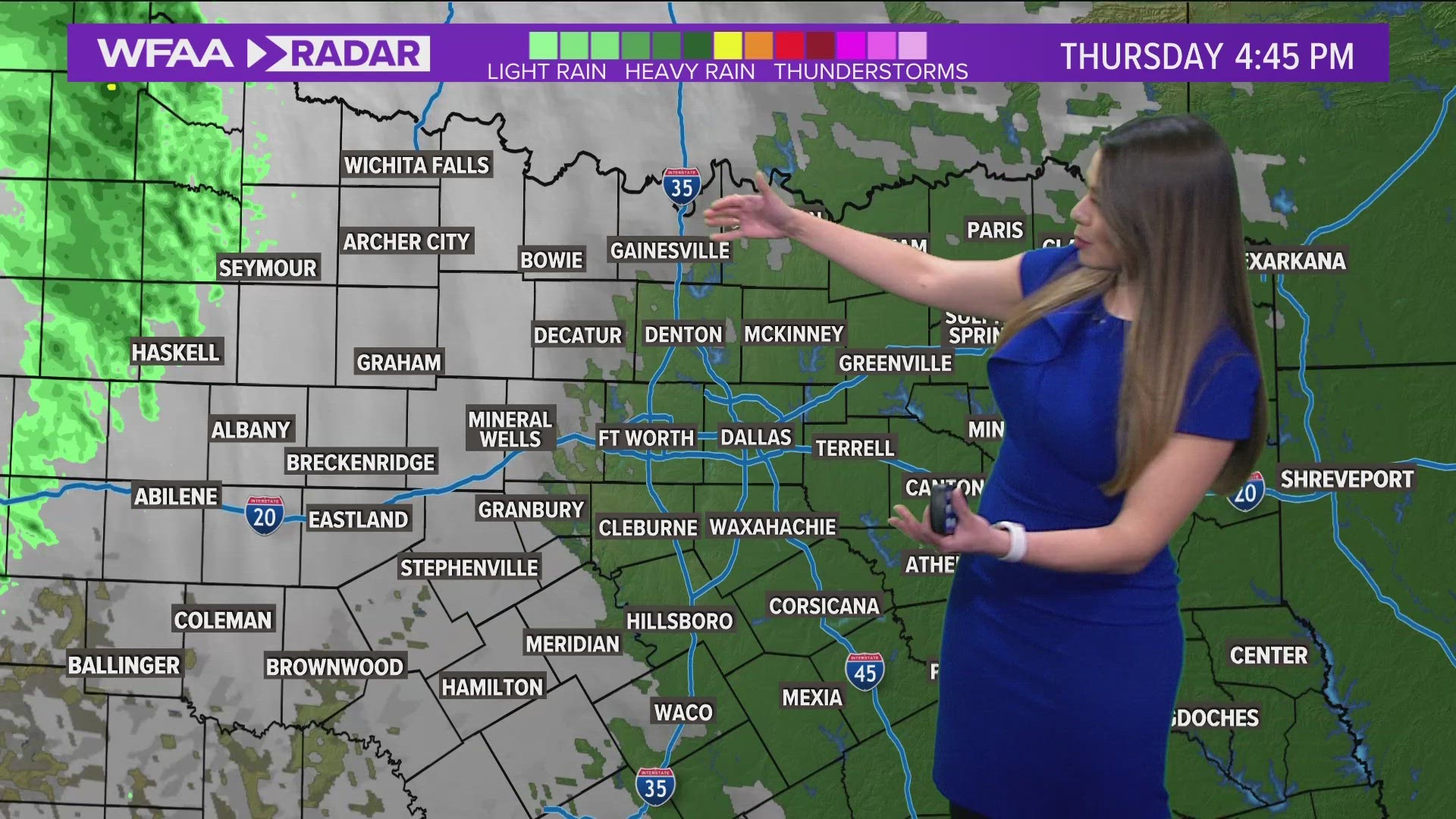 Rain is expected to hit North Texas Thursday night, but clears up by Friday morning.