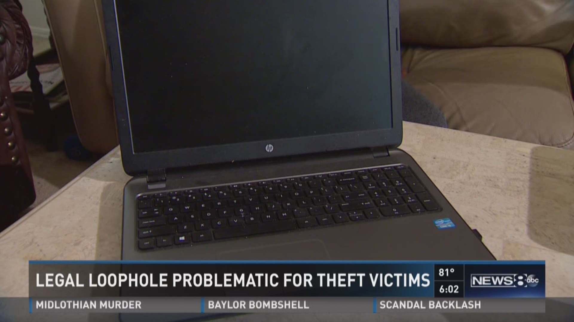 Legal loophole problematic for theft victims