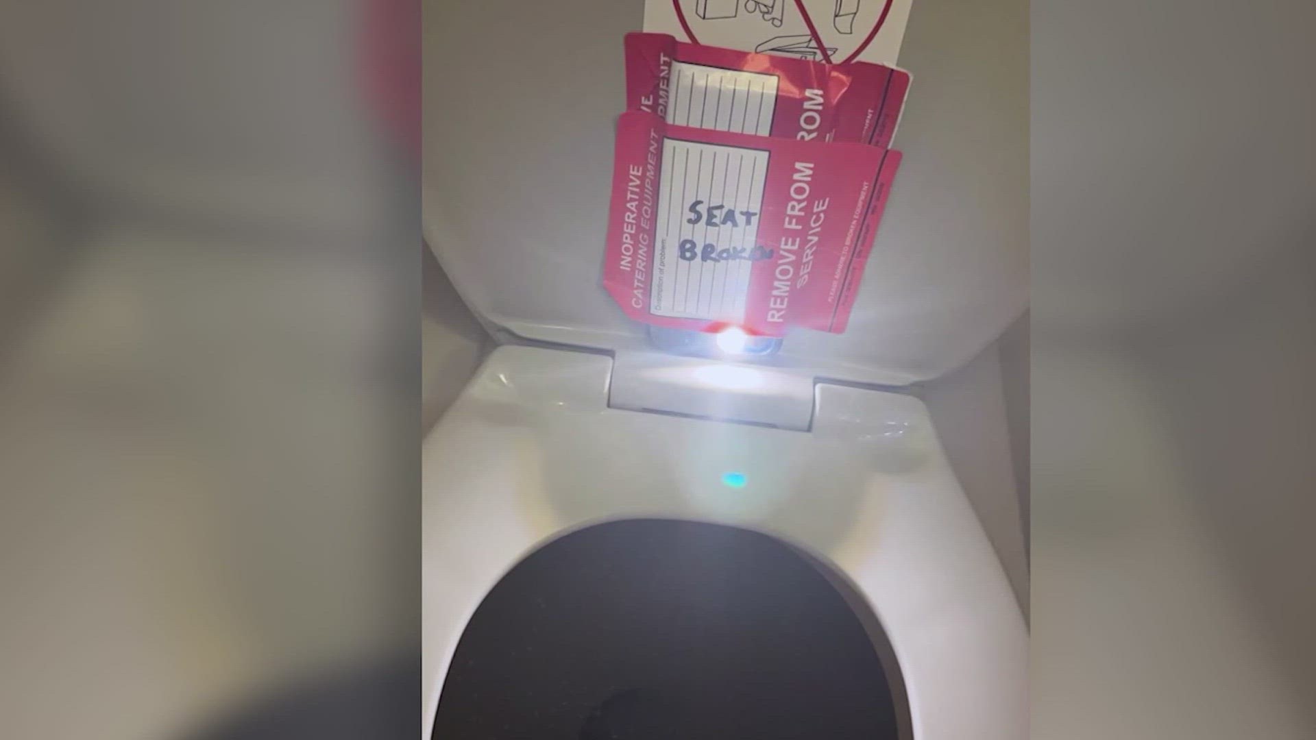 DEVELOPING STORY: Teenage girl finds hidden cell phone with camera in plane  bathroom