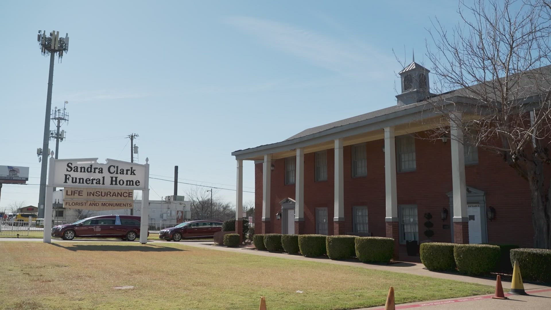 A fire damaged AT&T's phone and internet service for the Sandra Clark Funeral Home.