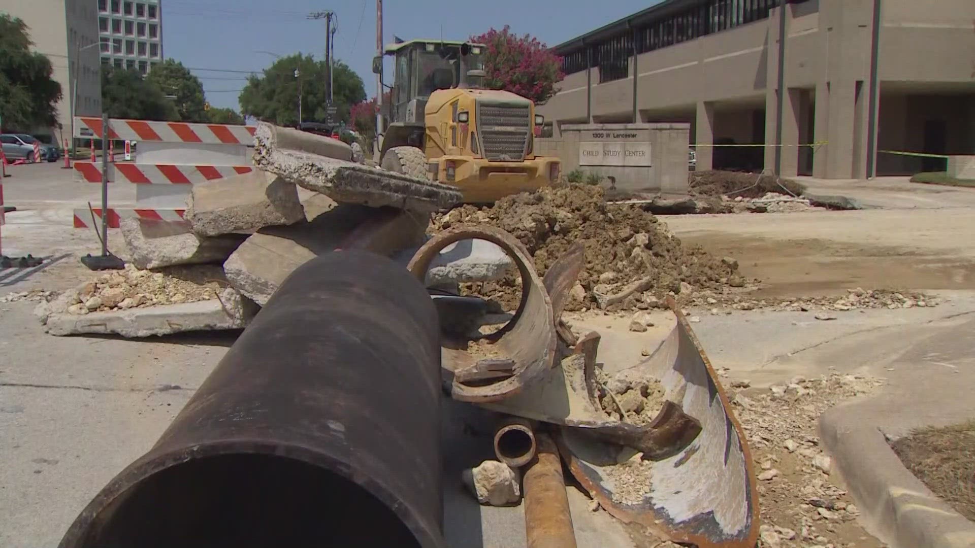 Repairs are already underway at Lancaster Avenue and Collier Street after two major water main breaks this summer.