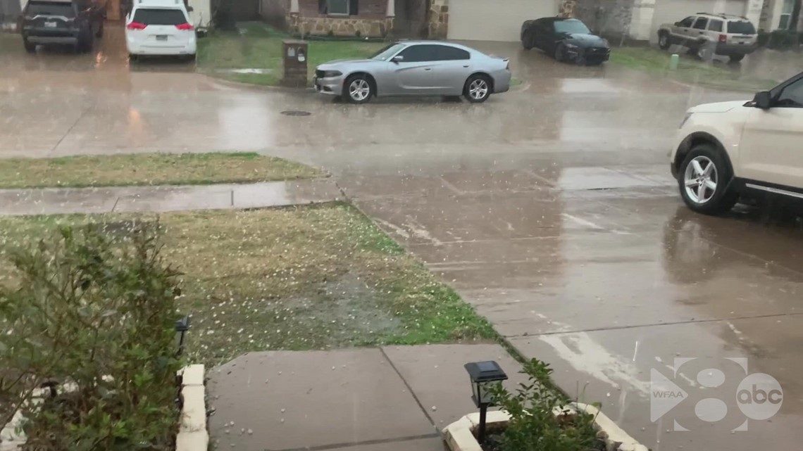 DFW weather Hail falls in Mansfield, TX