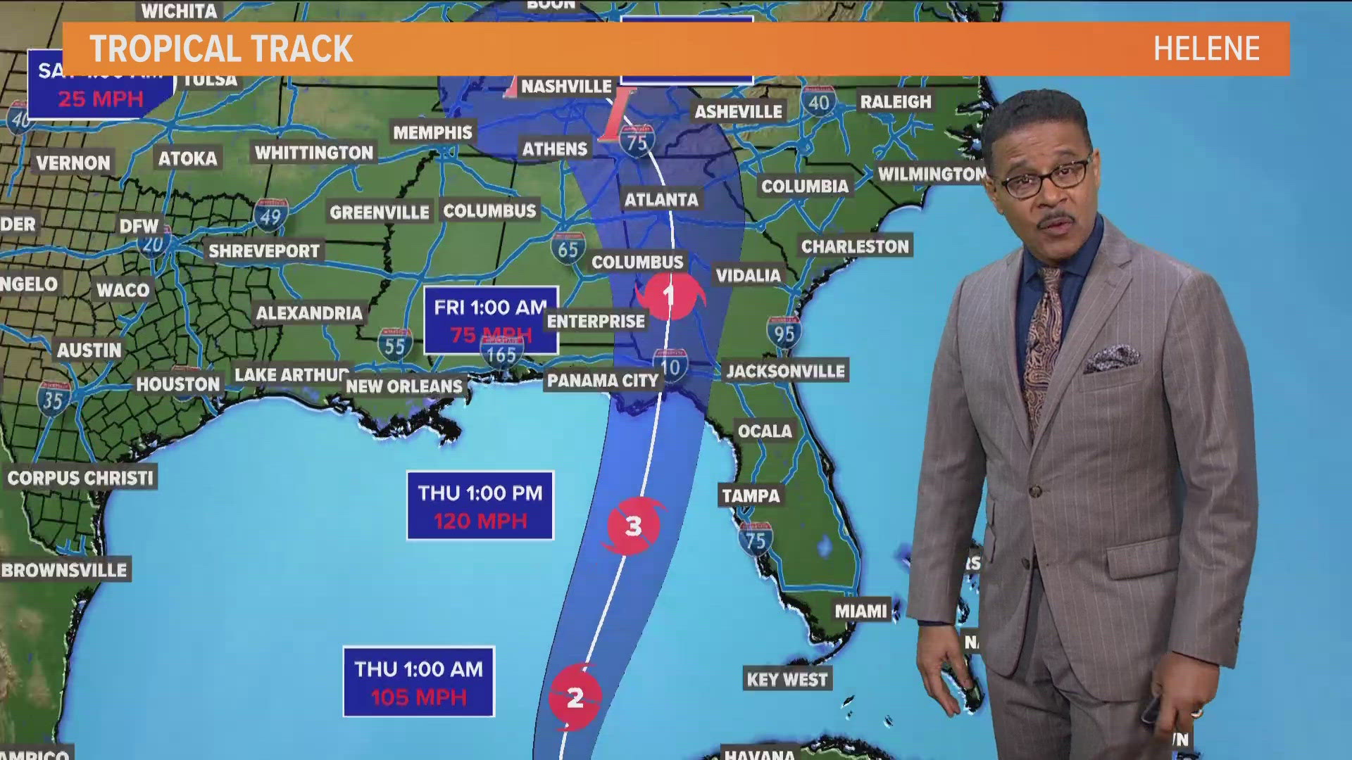 The storm is scheduled to make landfall as a category three storm in Florida on Thursday.