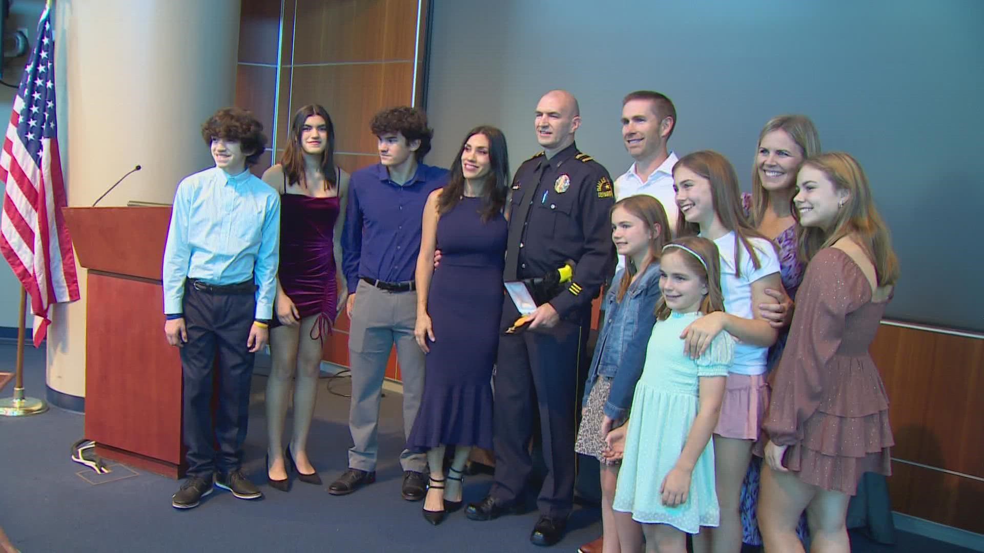 Police officer receives medal of honor for brave actions in August ...