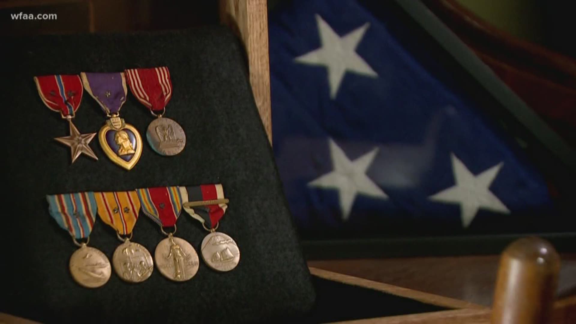 "I was like guys, this says World War II medals on it,"  Sgt. Paige Dobyns recalled. "I pull out the Purple Heart and the Bronze Star and I was like, oh my gosh!"