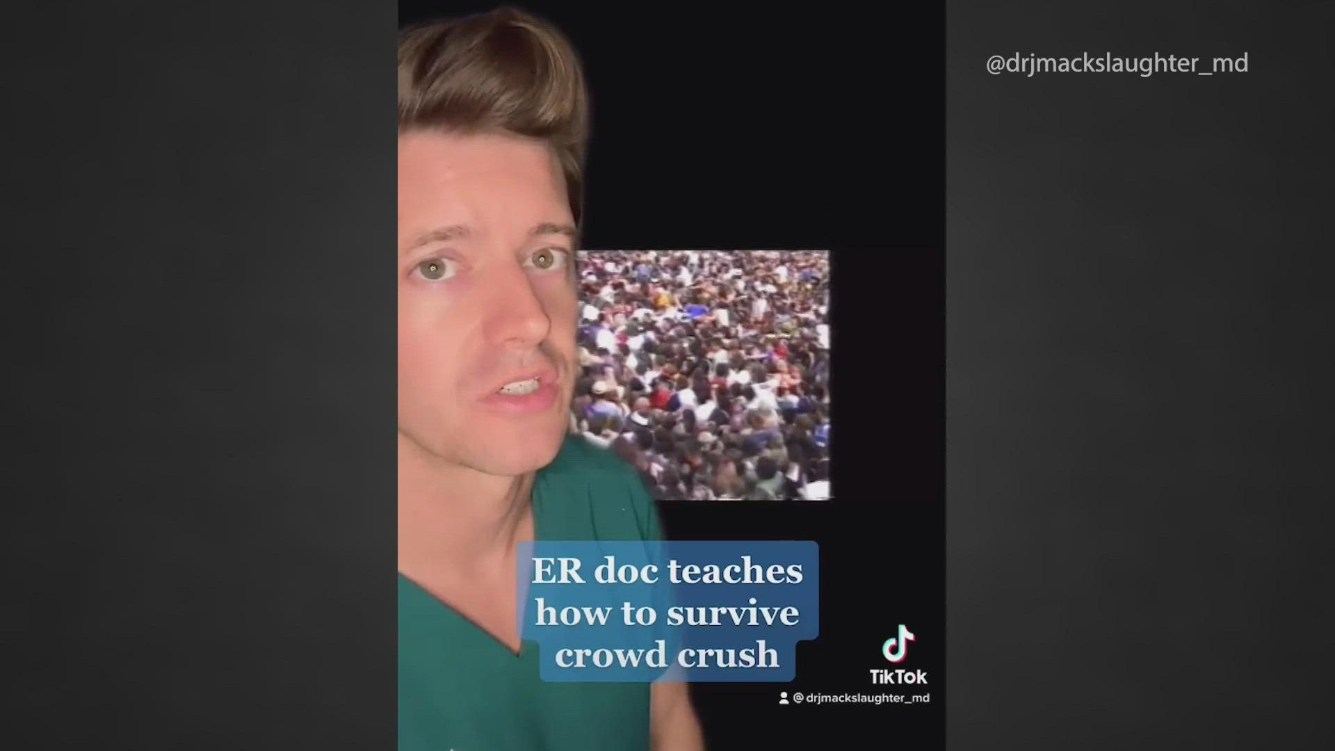 He created a video with four tips for surviving a crowd surge situation, and in just a few days, it's been watched more than four million times.