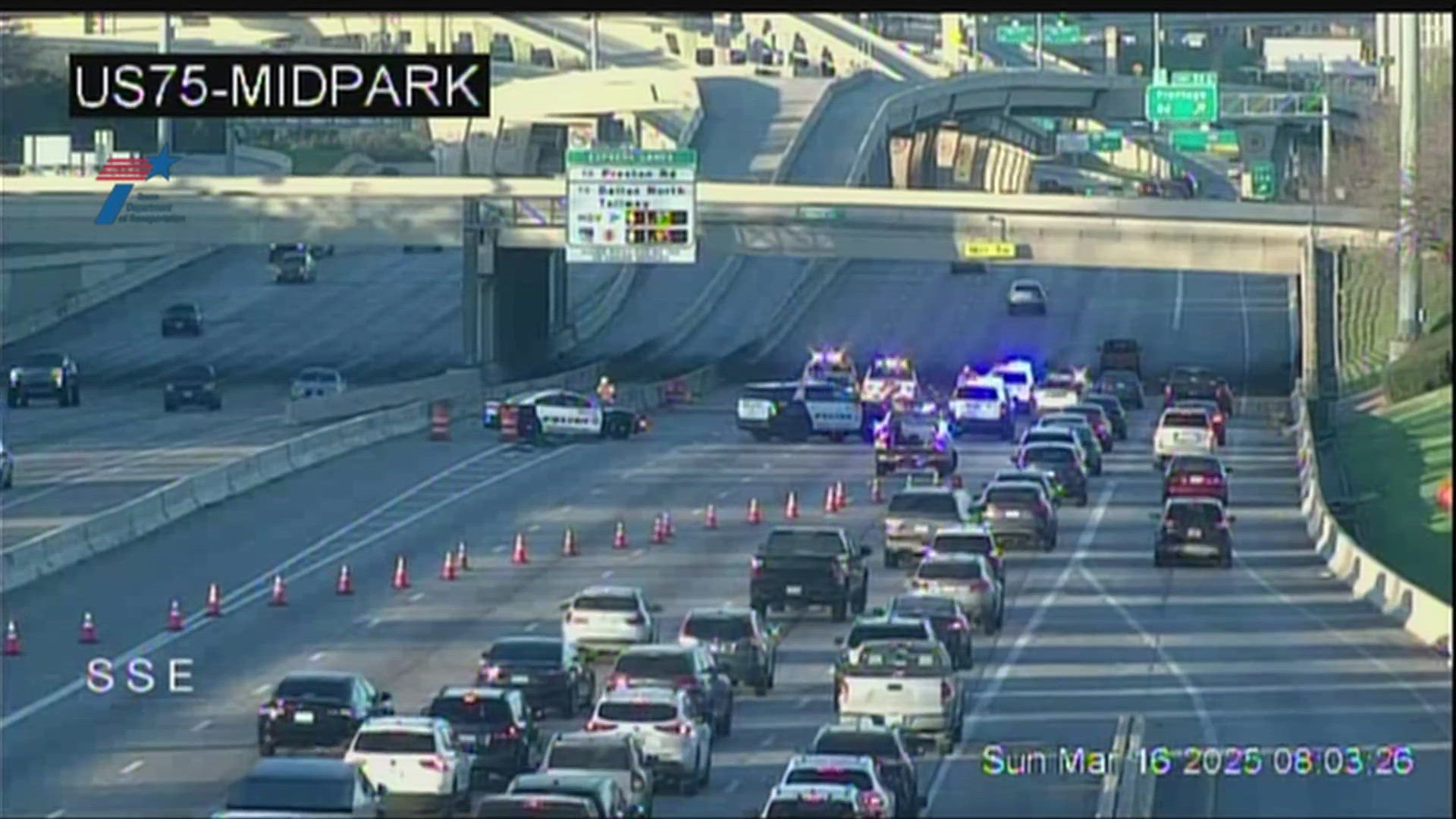 Traffic alert: Crash closes US 75 at Midpark road | wfaa.com