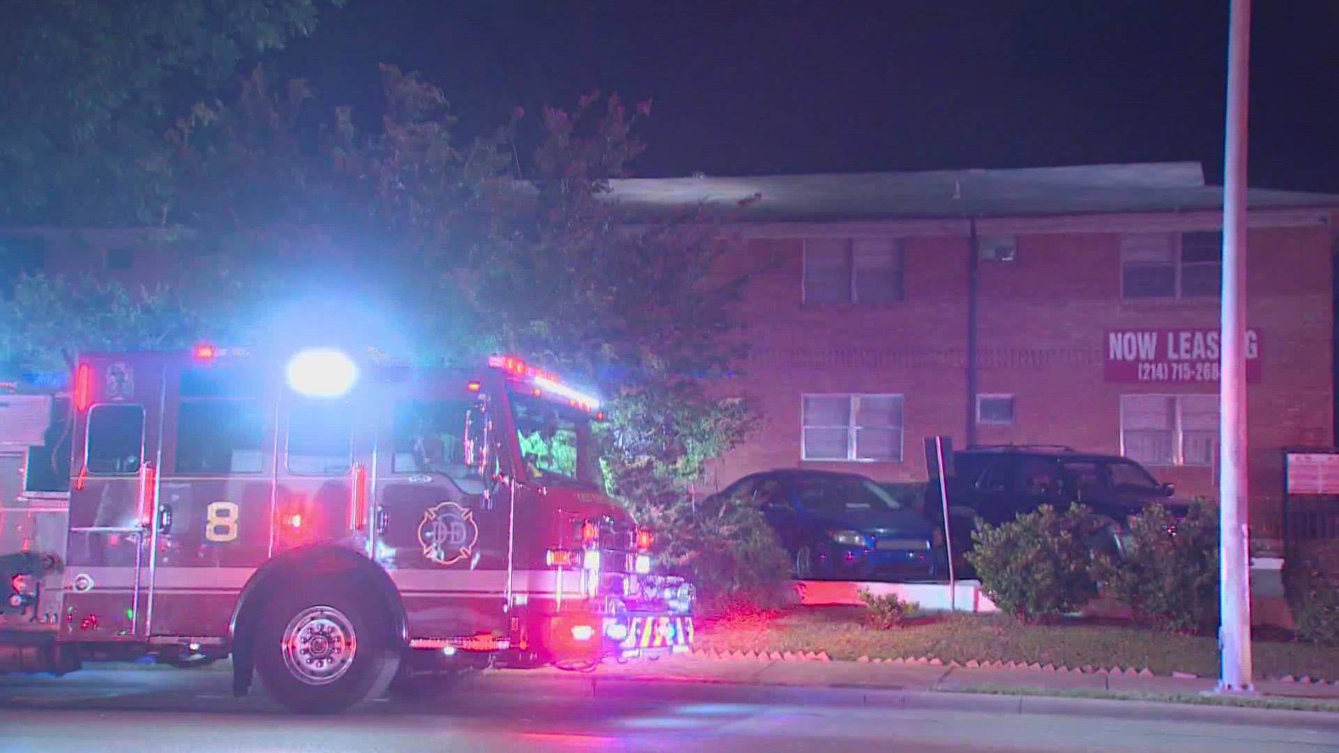 Authorities at the scene tell WFAA that one woman suffered from smoke inhalation. The American Red Cross has been called to assist residents.