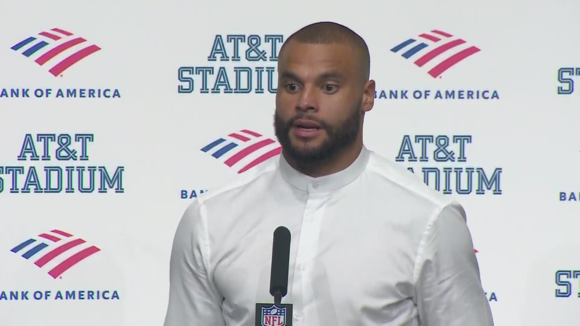 Cowboys QB Dak Prescott talks about hand injury