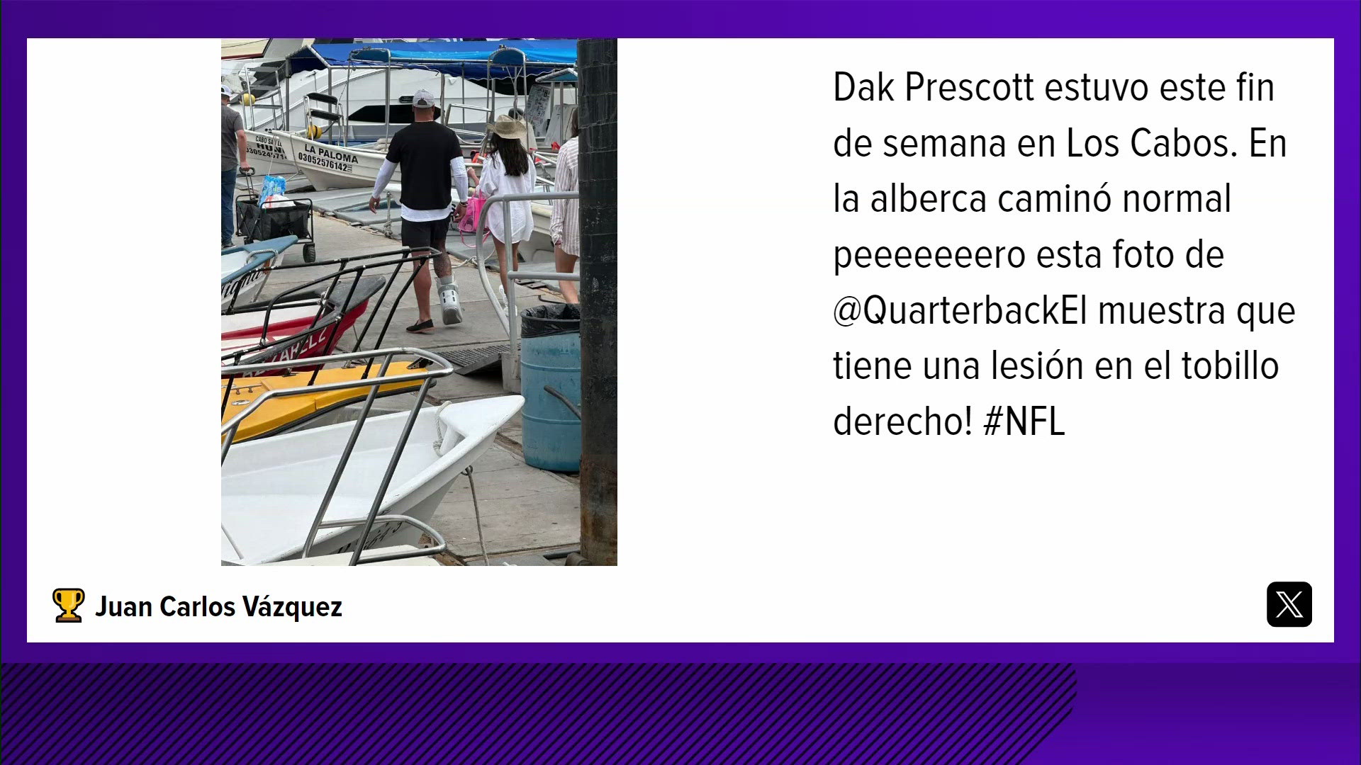 The photo was reportedly taken while Prescott was on vacation in Cabo San Lucas.
