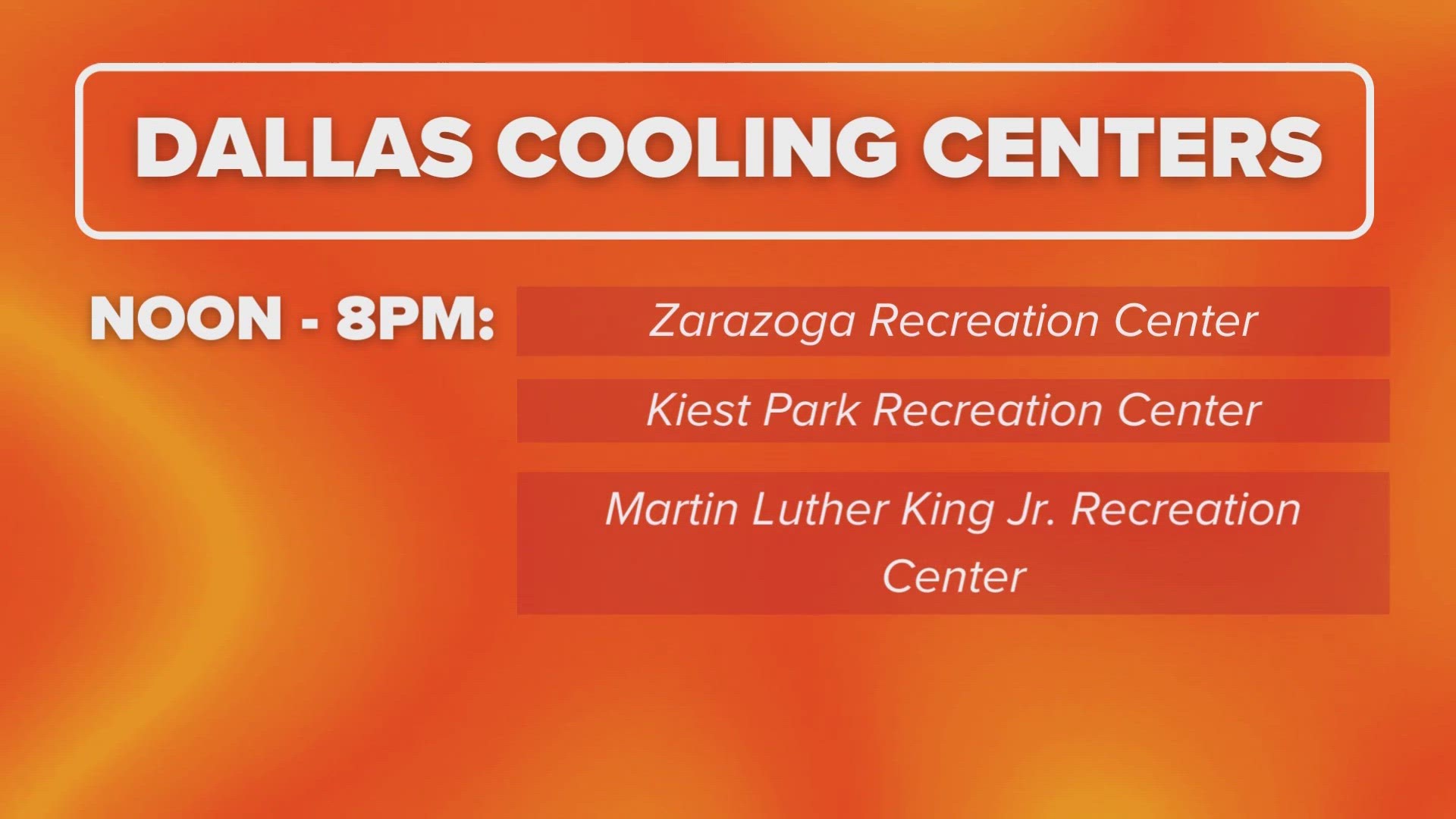 The city said it will activate Temporary Inclement Weather Cooling Centers (TIWCC) Sunday, Aug. 13 as proactive measures to safeguard the well-being of residents.