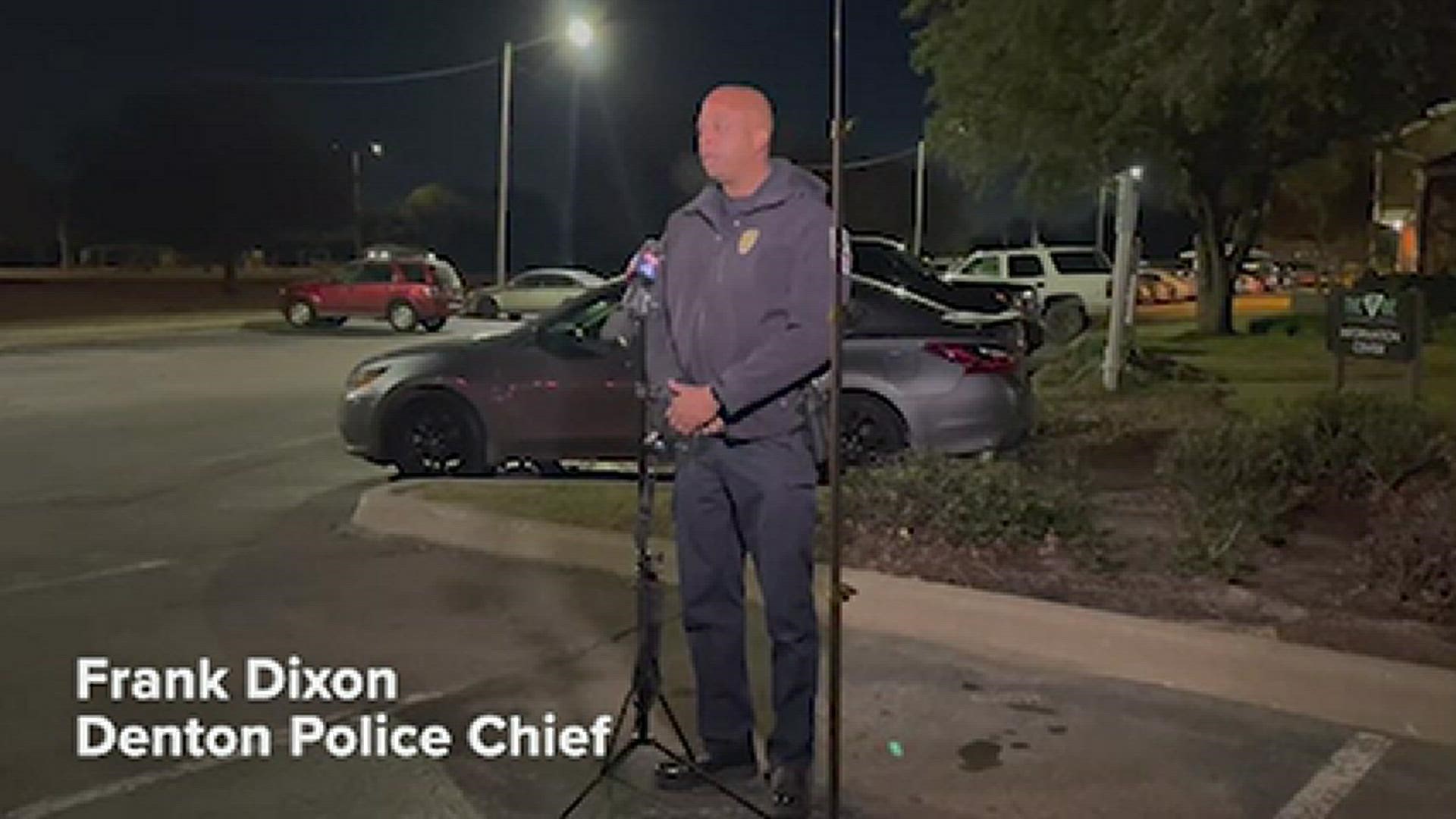 Denton police Chief Frank Dixon gave an update on the shooting early Saturday morning.