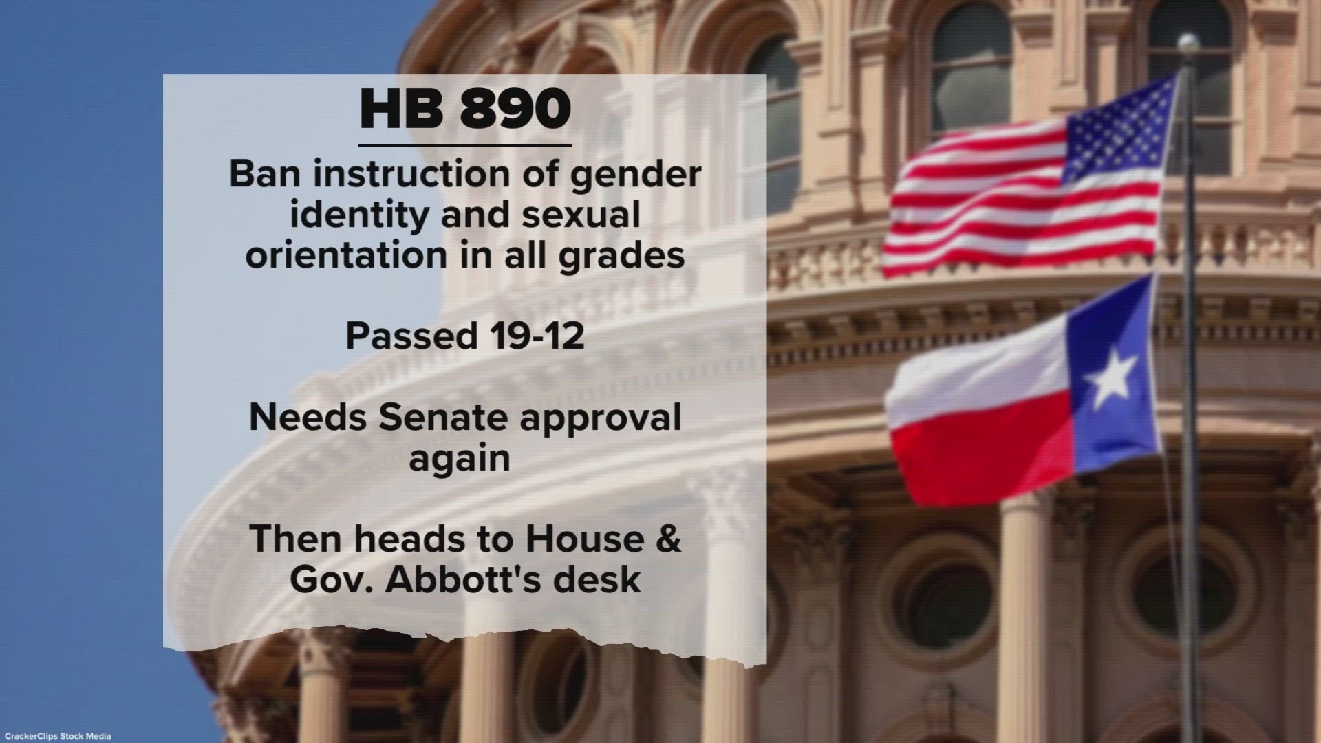 Texas Senate approves bill banning schools from teaching gender identity  and sexual orientation