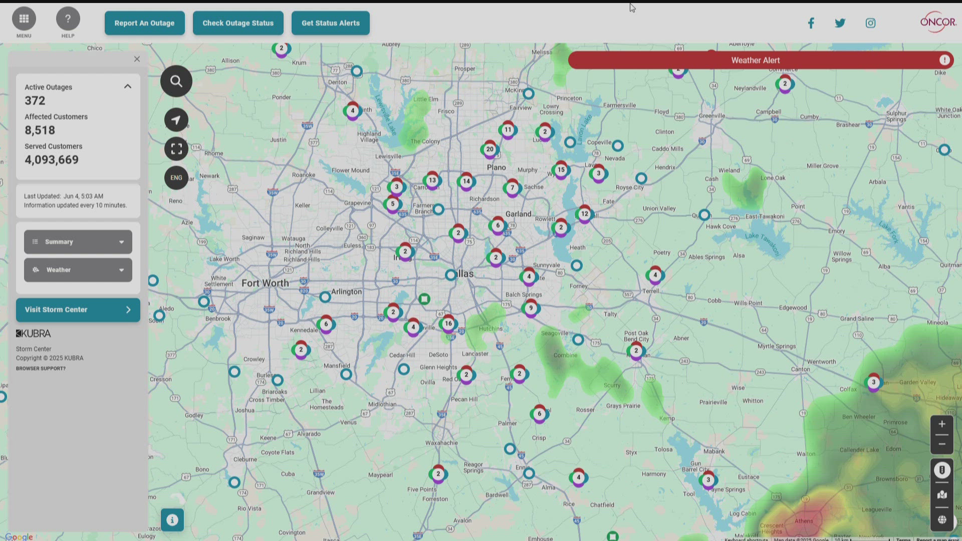 Storms caused power outages across North Texas. 