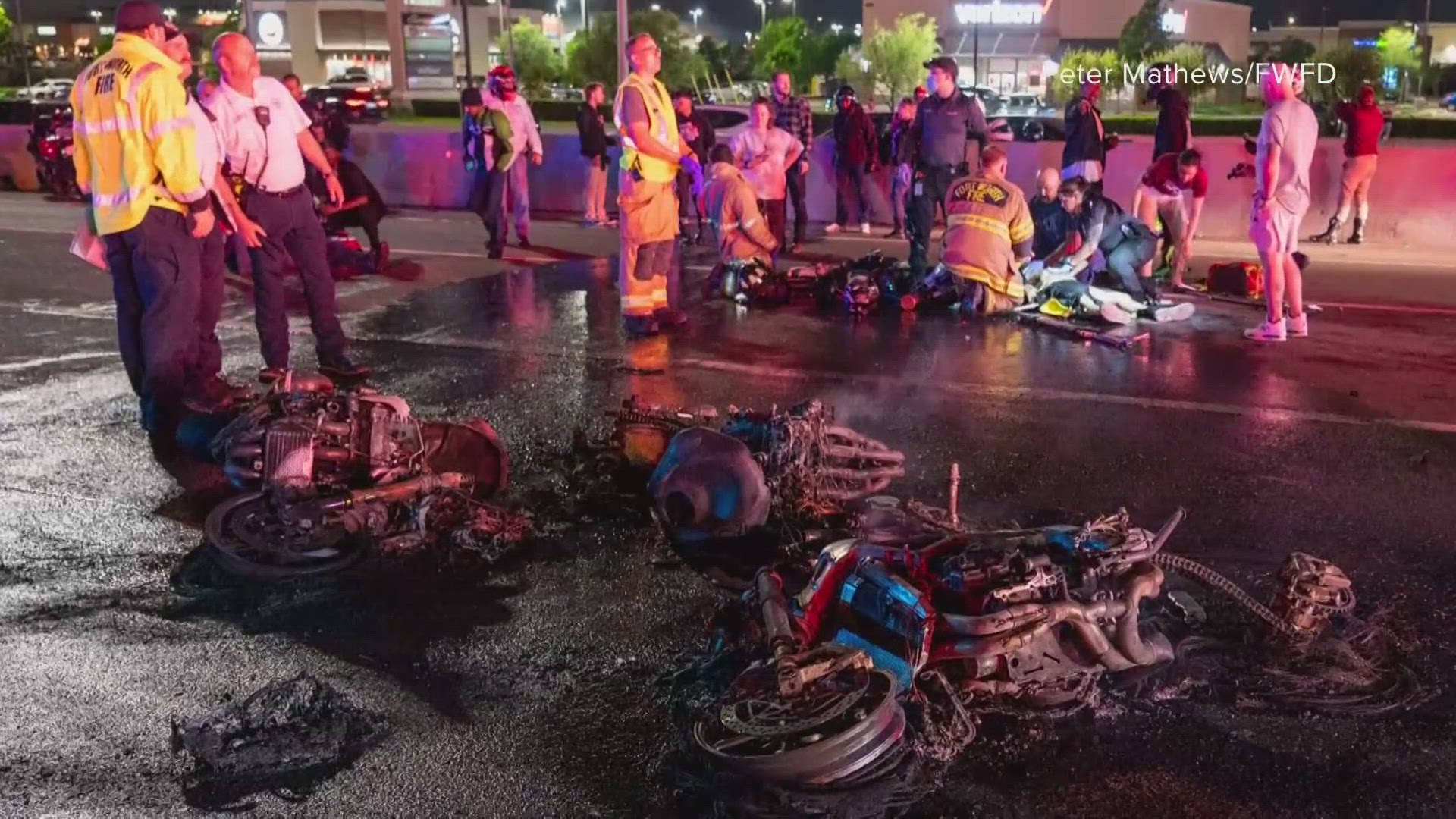 A good Samaritan appeared when emergency crews couldn't see him and rescued him, the injured rider said.