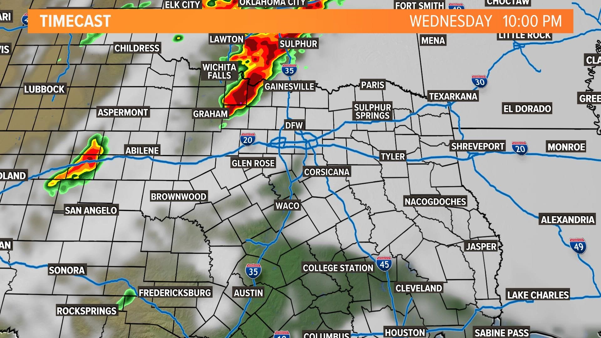 Wednesday night into Thursday morning storms timeline | wfaa.com
