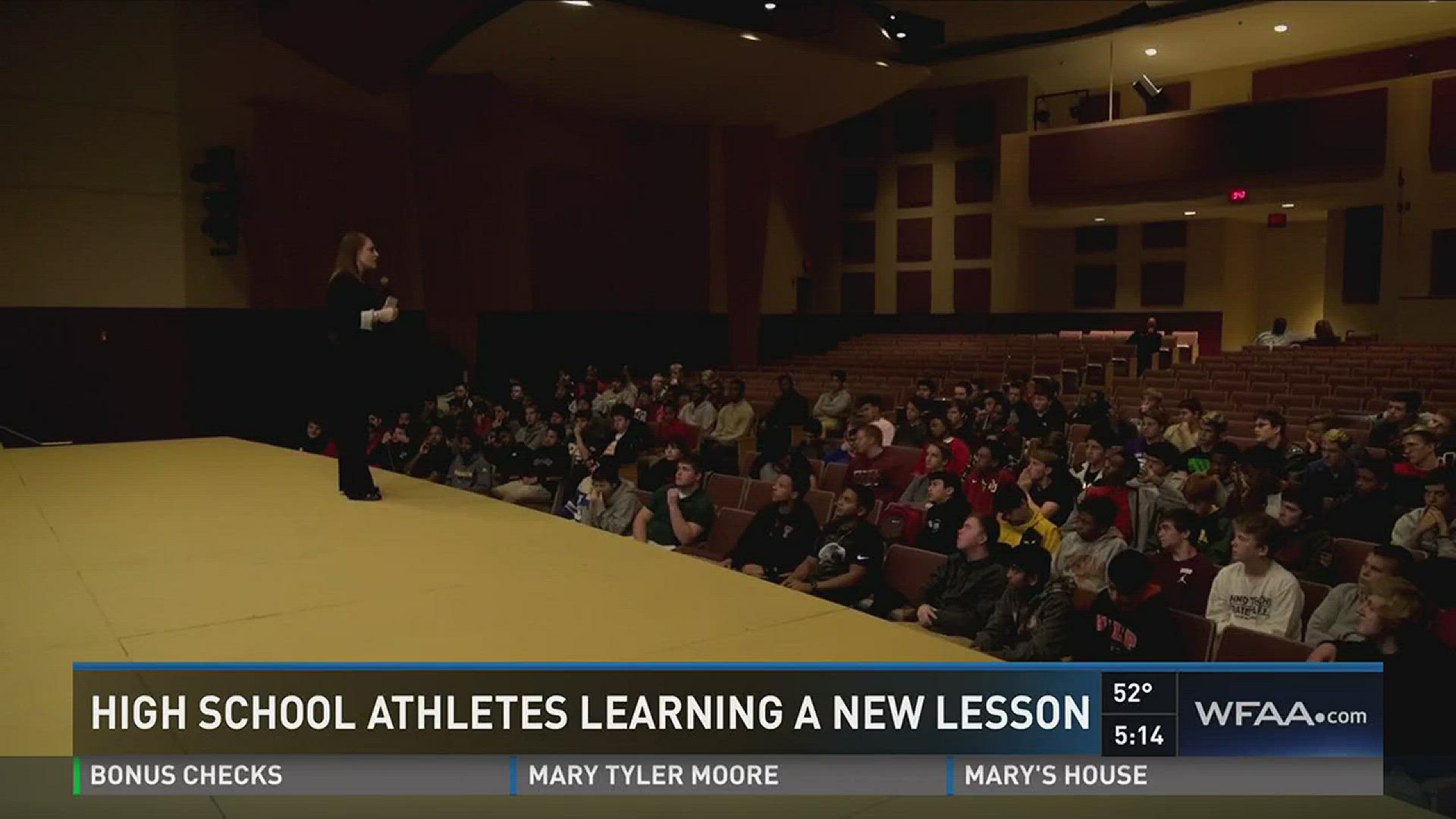 HIGH SCHOOL ATHLETES LEARNING A NEW LESSON