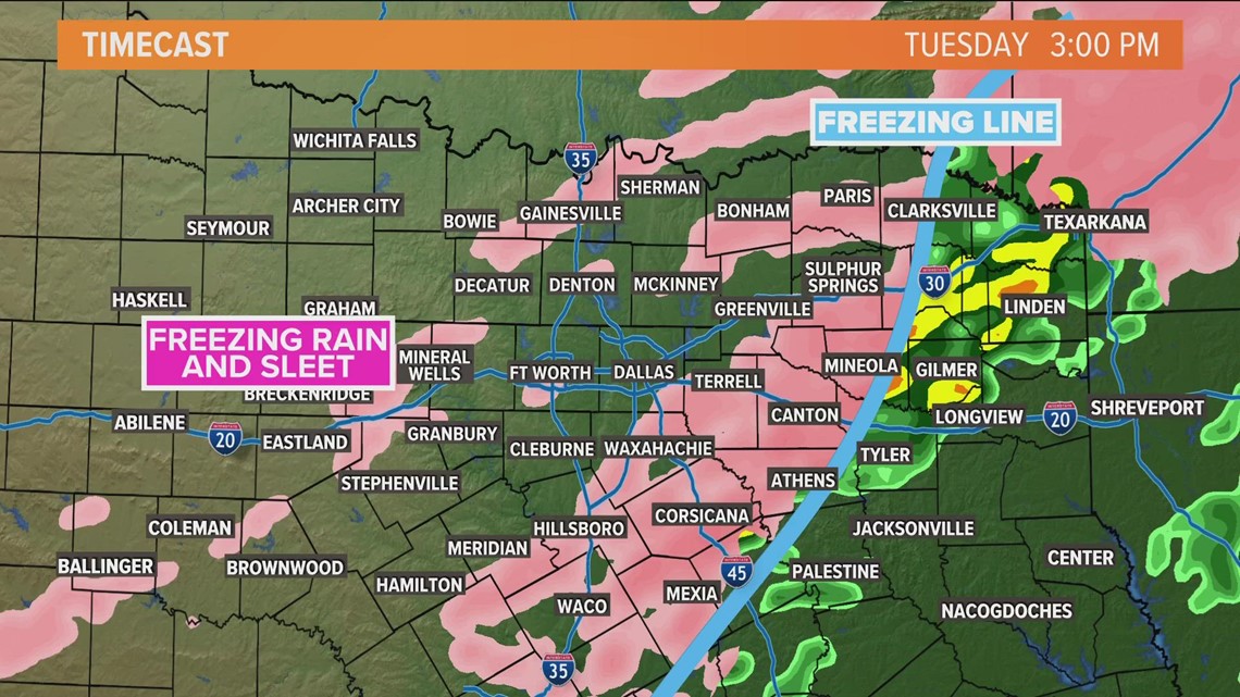 DFW Winter Weather Tuesday forecast update