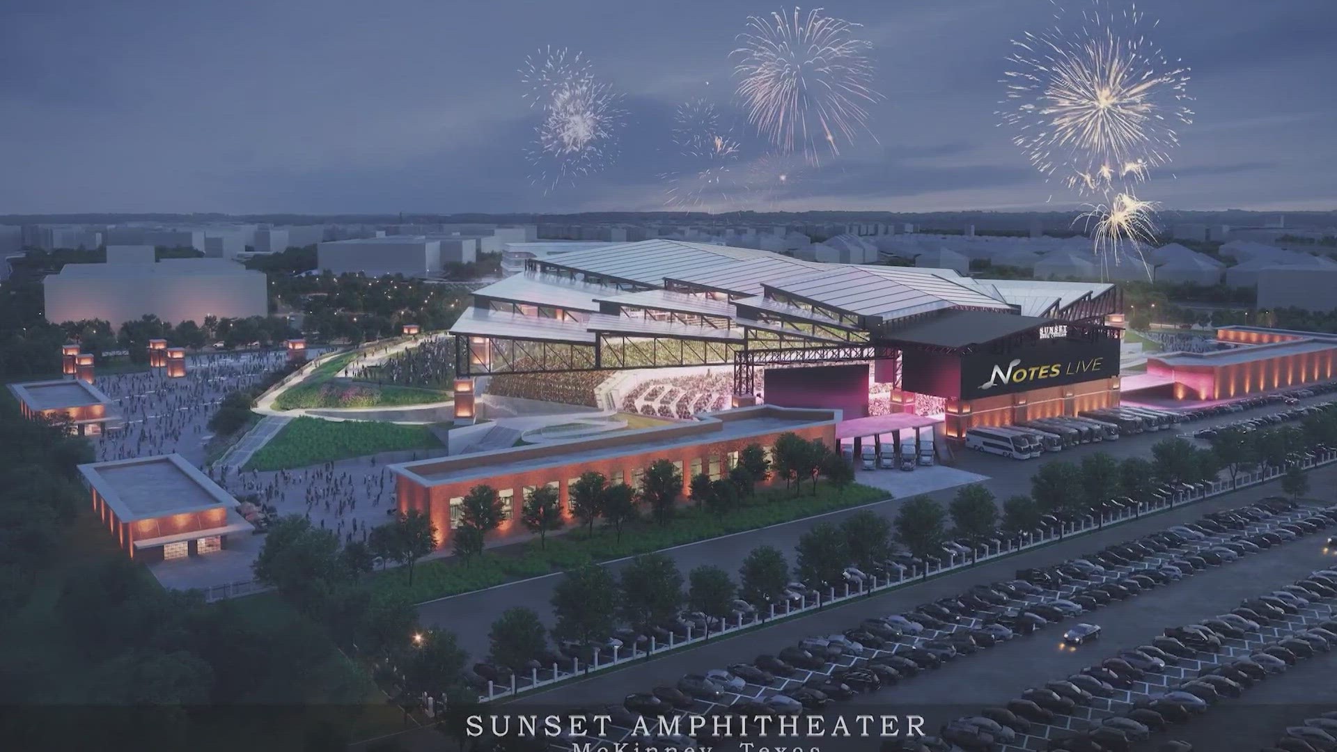 Sunset Amphitheater hopes to break ground later this year on a 46-acre site just to the northeast of the U.S. Route 75 and State Highway 121 intersection.