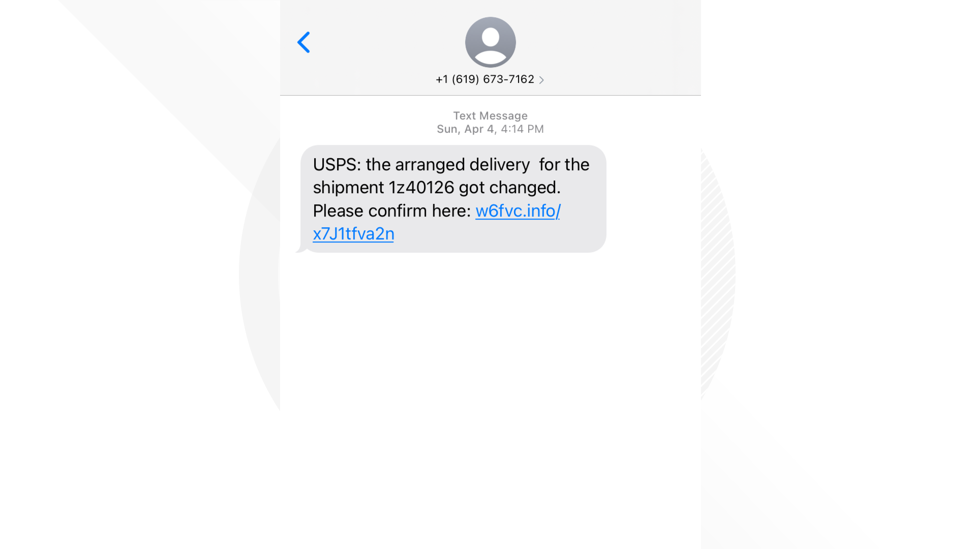 Delivery text message from USPS is likely a smishing scam