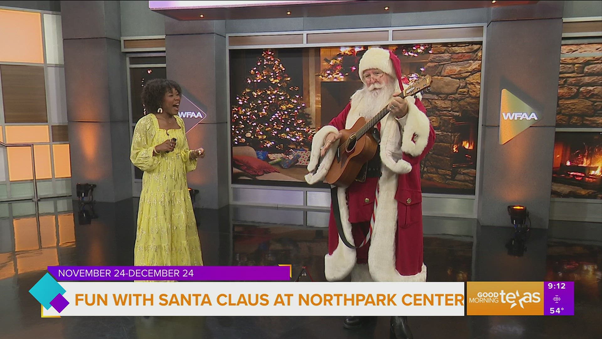 Santa Claus arrives at NorthPark Center November 24.  Visits with Santa and stories and songs with Santa continue through December 24.