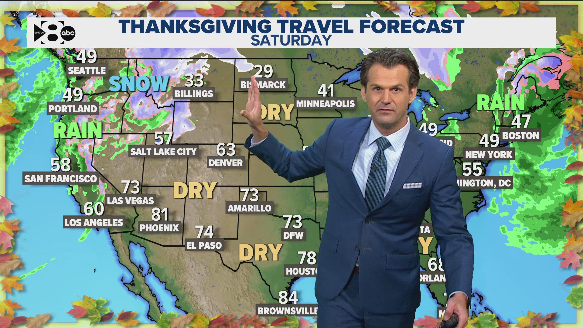 Temperatures will climb this weekend but a series of cool-downs will arrive during the week of Thanksgiving.