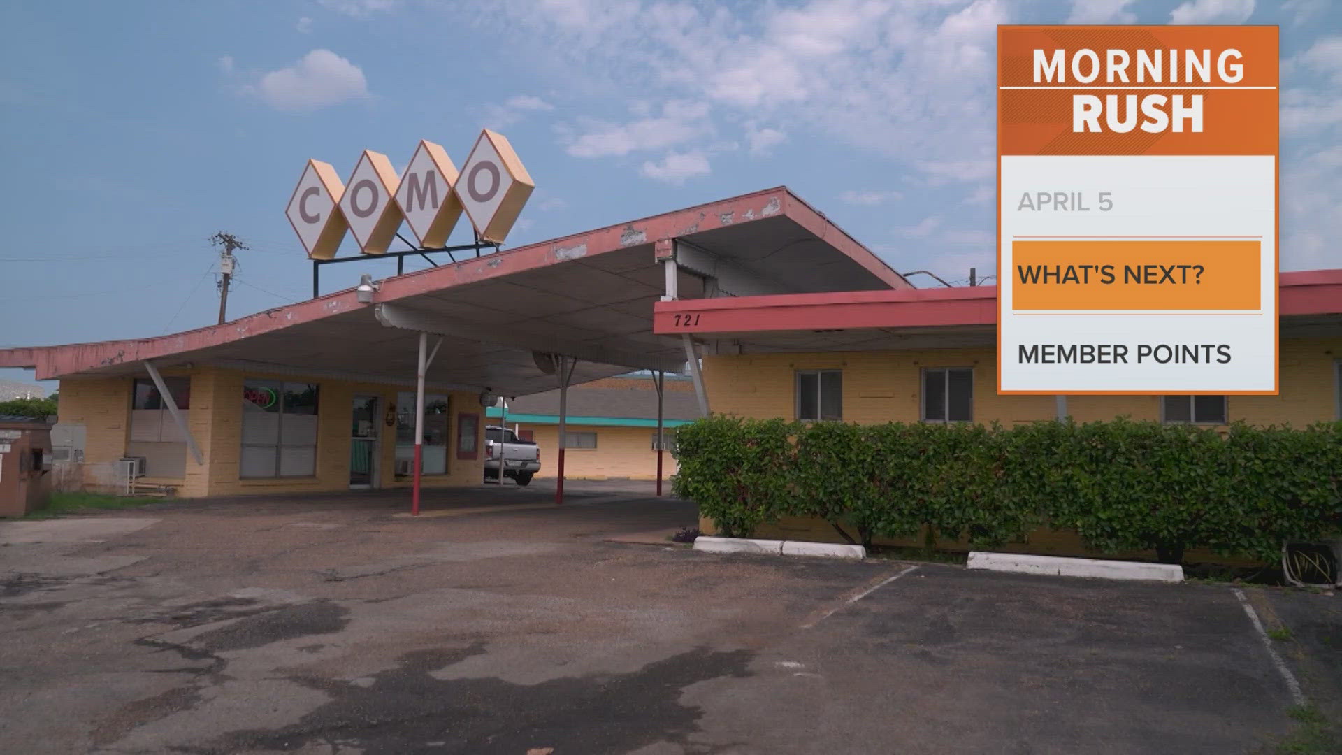 The vacant motel building is about to be demolished.