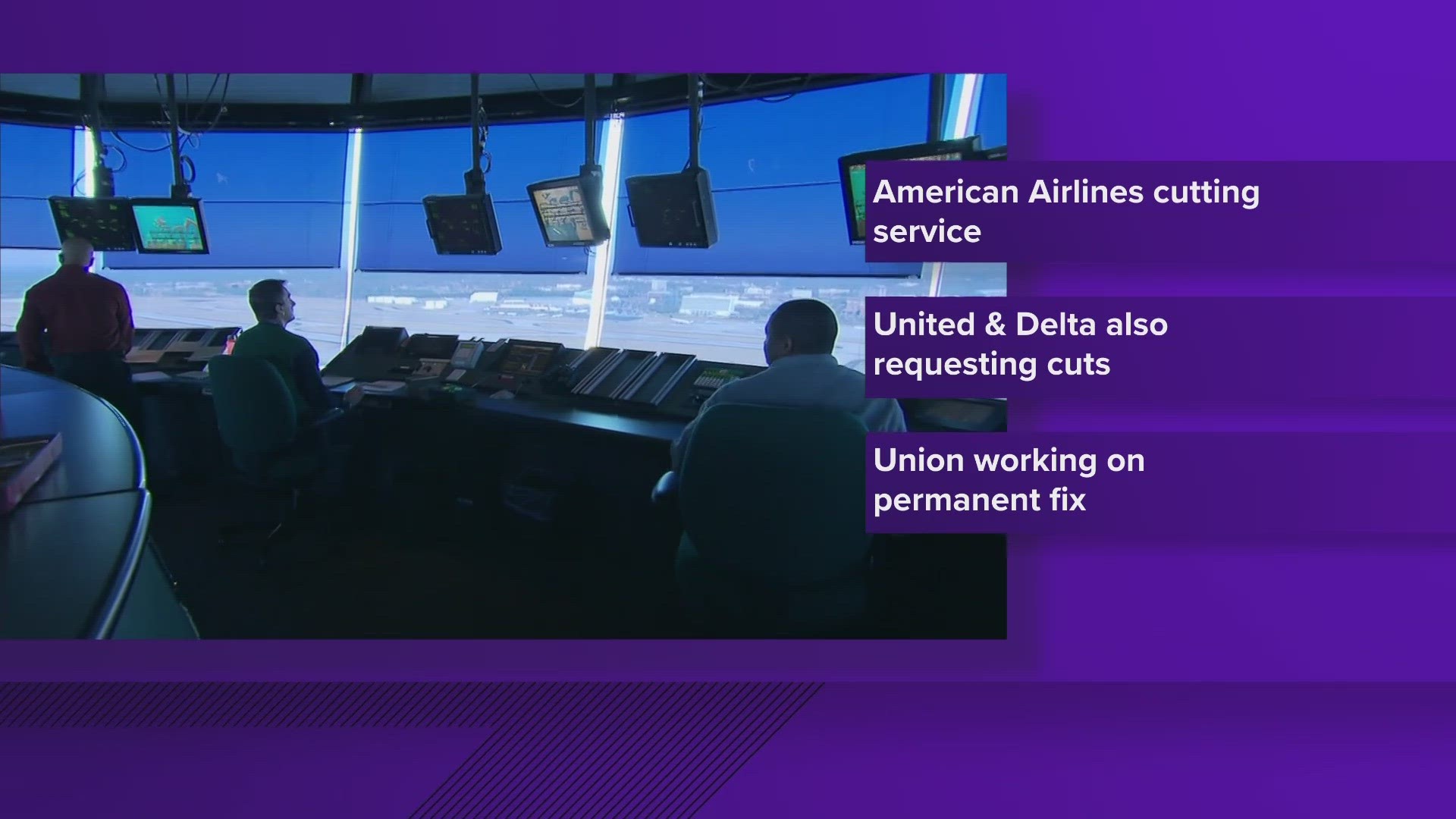 American Airlines plans on cutting its flight volume between LaGuardia and DFW, among other locations. United and Delta are asking for a 10 percent flight reduction.