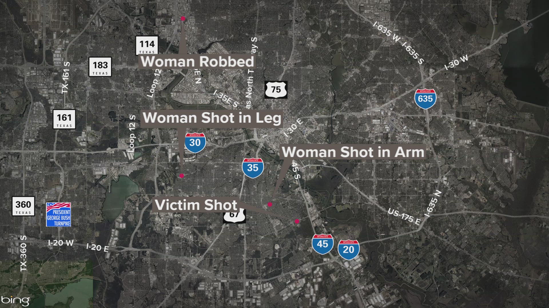 Multiple people were shot and at least one robbery happened according to Dallas police.