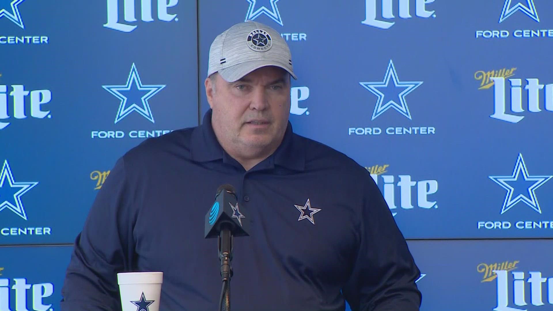 “We do have a number of guys who are sick who won’t be here today," Dallas Cowboys coach Mike McCarthy said during Tuesday's press conference.
