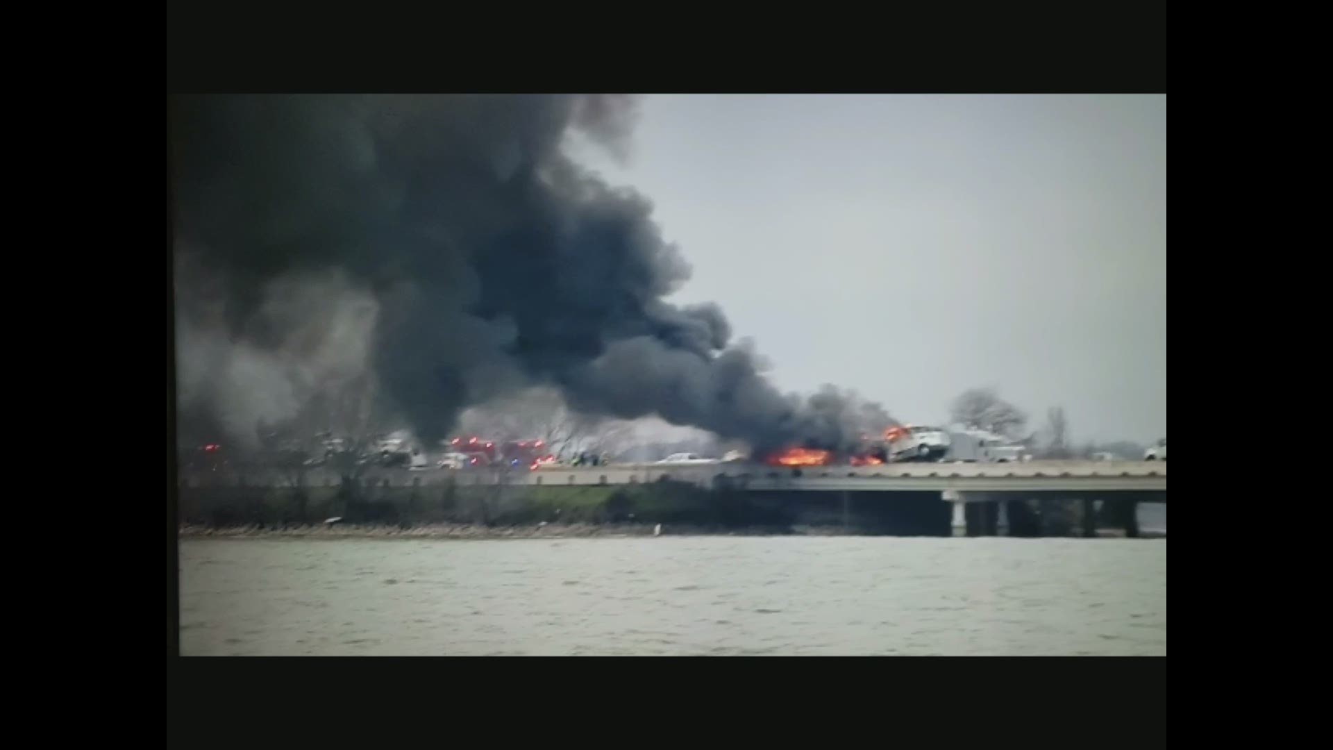 A semi-truck fire caused heavy delays on Interstate 30 over Lake Ray Hubbard