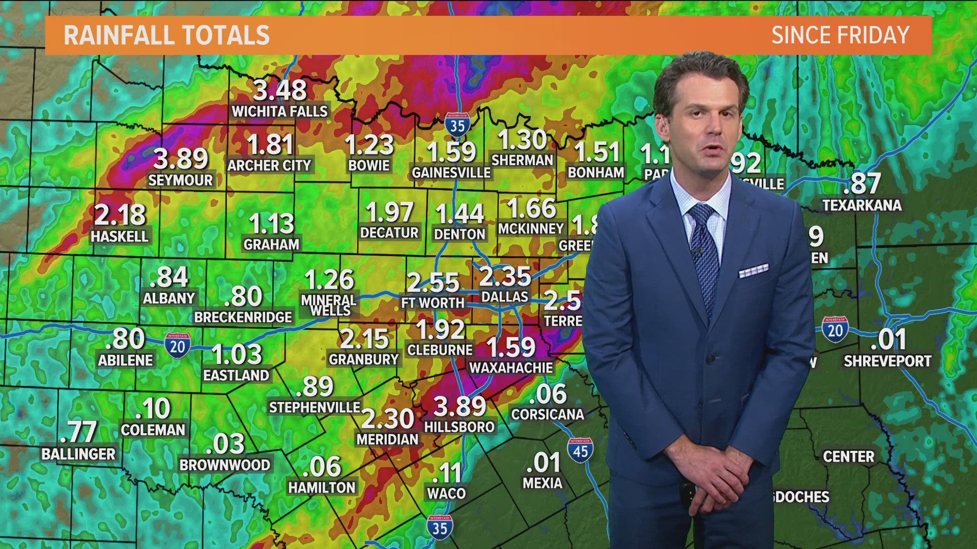 Areas of North Texas saw over three inches of rainfall over the weekend.